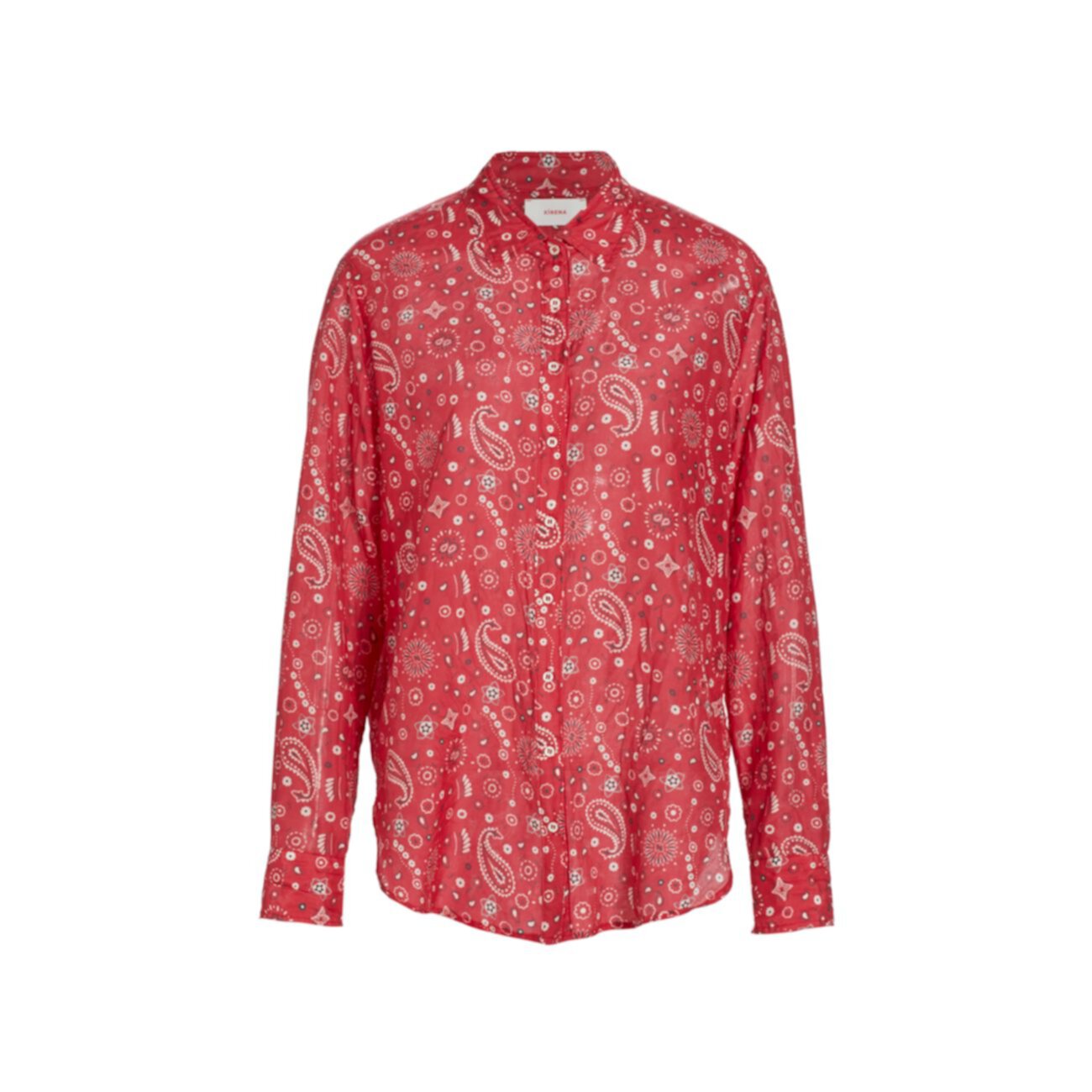 Beau Paisley Cotton &amp; Шелковая рубашка с пуговицами спереди Xirena