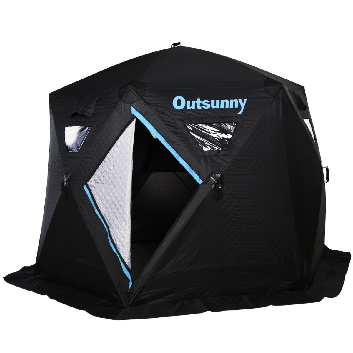 Outsunny Portable 4 6 человек всплывающая палатка для подледной рыбалки для 104 градусов по Фаренгейту с сумкой для переноски и тканью Оксфорд Build 116,25 # 34; Outsunny