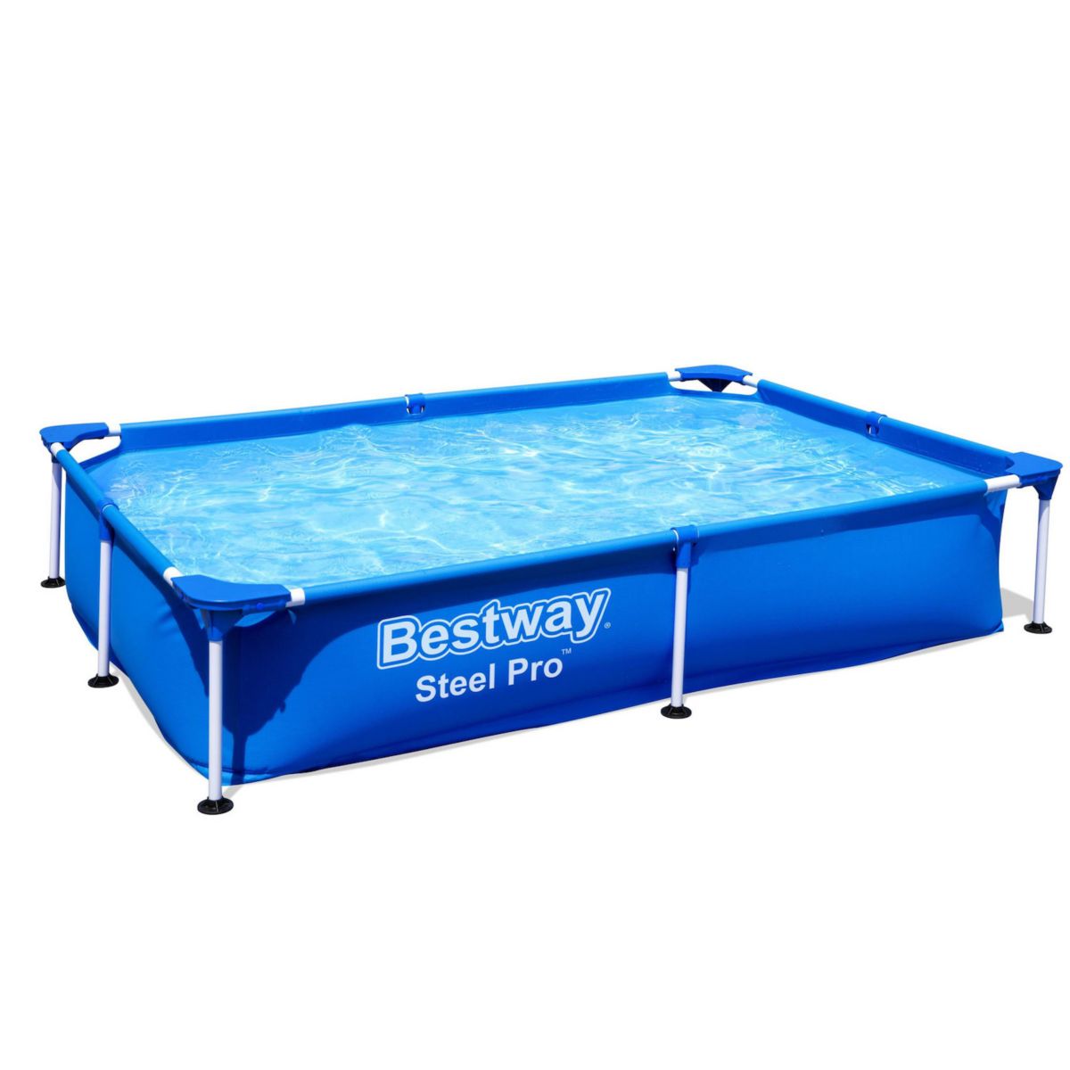 Bestway Steel Pro 7.25 x 4.9 Ft Rectangular Above Ground Kids Swimming Pool Bestway