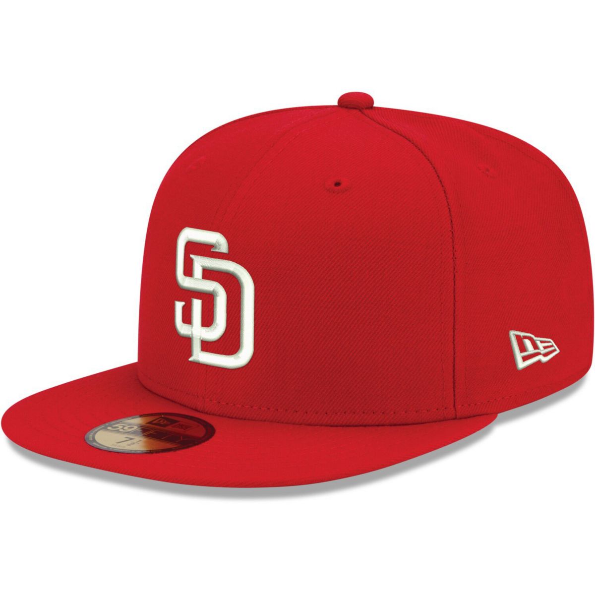 Мужская приталенная кепка New Era Red San Diego Padres Logo White 59FIFTY New Era