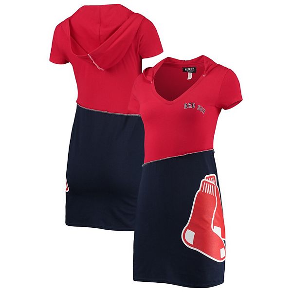 Женское платье-худи с капюшоном и V-образным вырезом Refried Apparel Boston Red Sox Refried Apparel