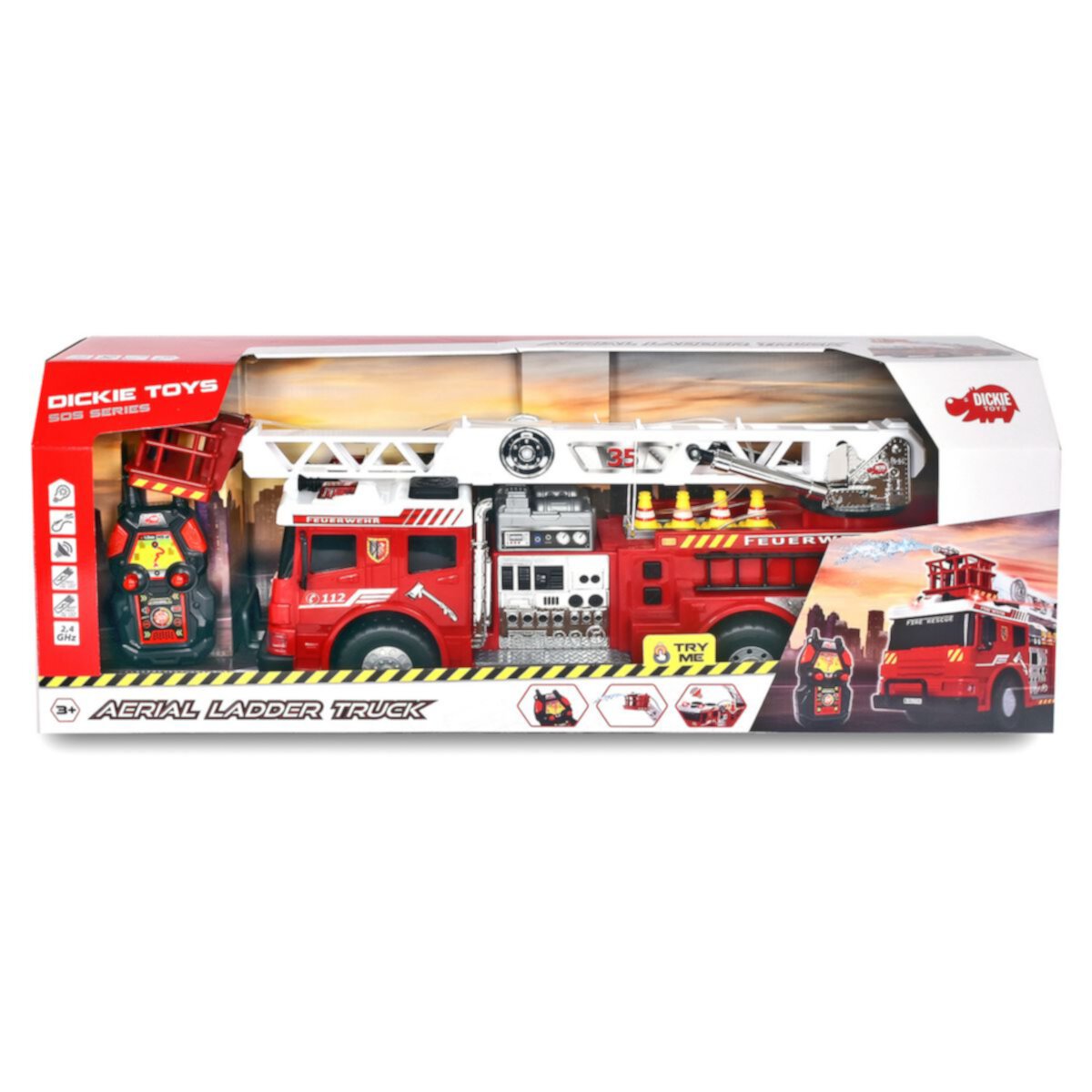 Игрушки Дики 24&#34; Световая и звуковая радиоуправляемая пожарная машина с рабочим насосом Dickie Toys