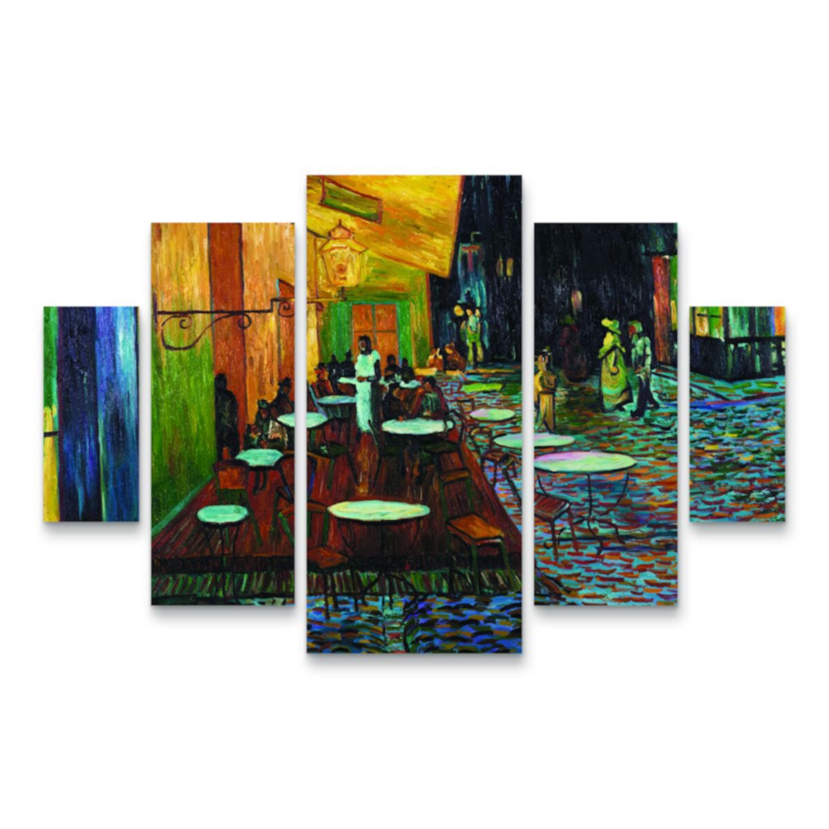 Vincent van Gogh Cafe Terrace Canvas Wall Art Набор из 5 предметов Trademark Fine Art