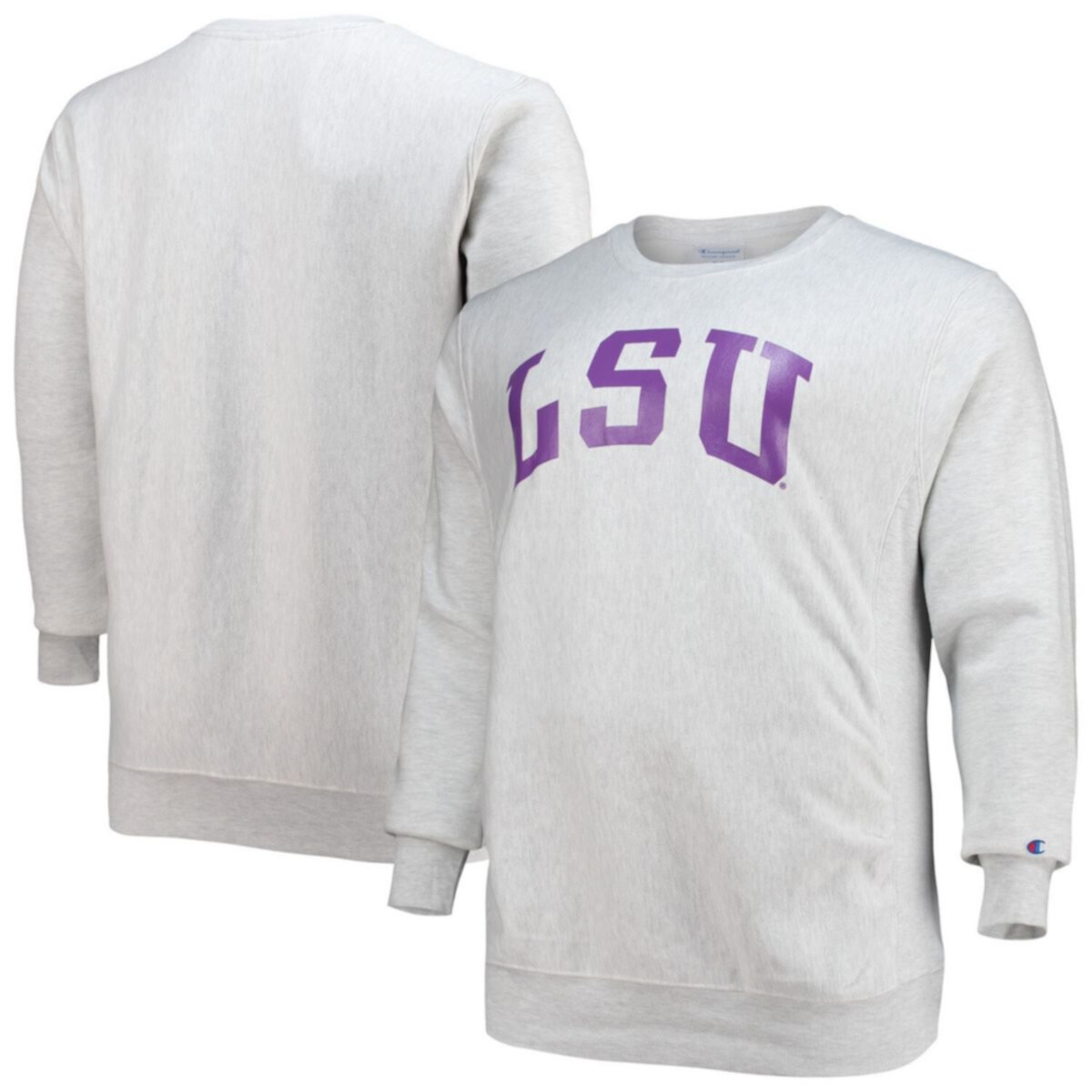 Мужская Футболка Champion Heathered Gray LSU Tigers Big & Tall Reverse Weave Champion