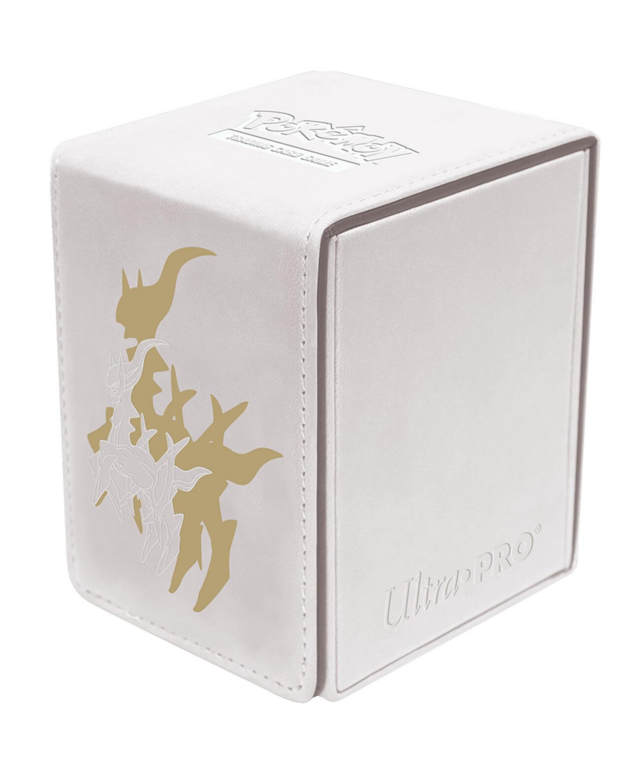 Pokémon Elite Series Arceus Alcove Flip Deck Box Белая коробка для коллекционных карт из кожзаменителя Вмещает 100 карт с двойным рукавом Ultra Pro