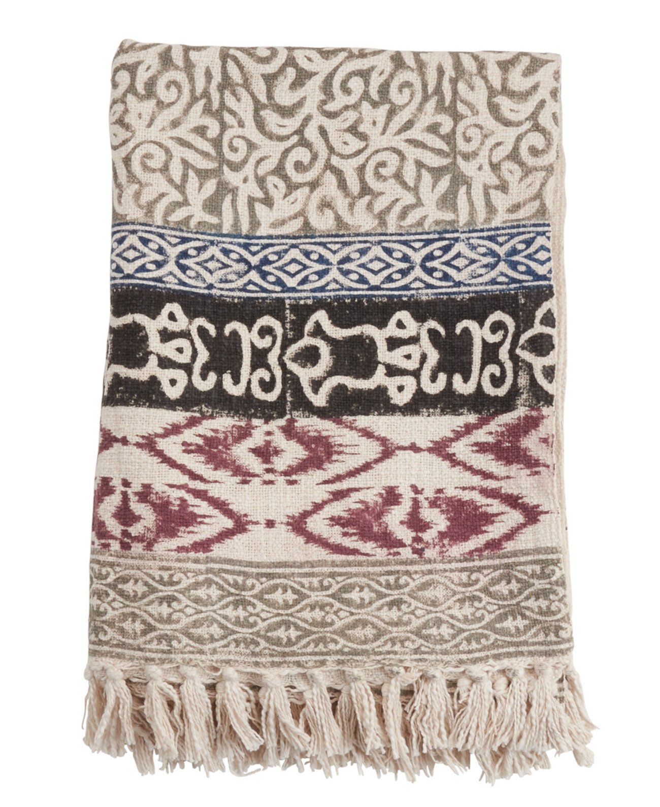 Декоративное одеяло с блочным принтом, 70 x 47 дюймов Saro