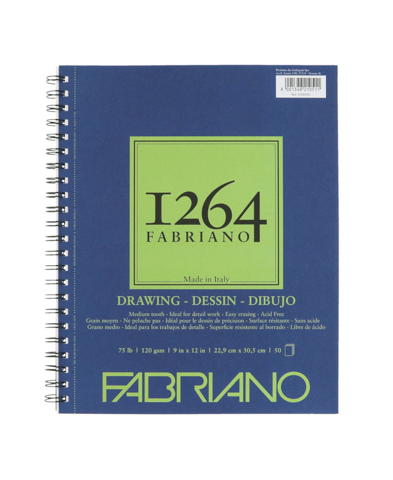 1264 Блокнот для рисования, 9 x 12 дюймов Fabriano