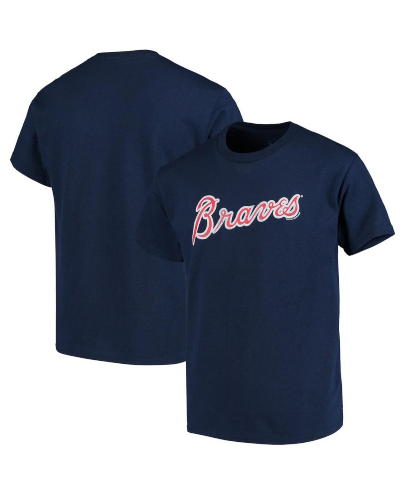 Футболка Для Мальчиков Atlanta Braves Distressed Logo - Темно-Синий Soft As A Grape