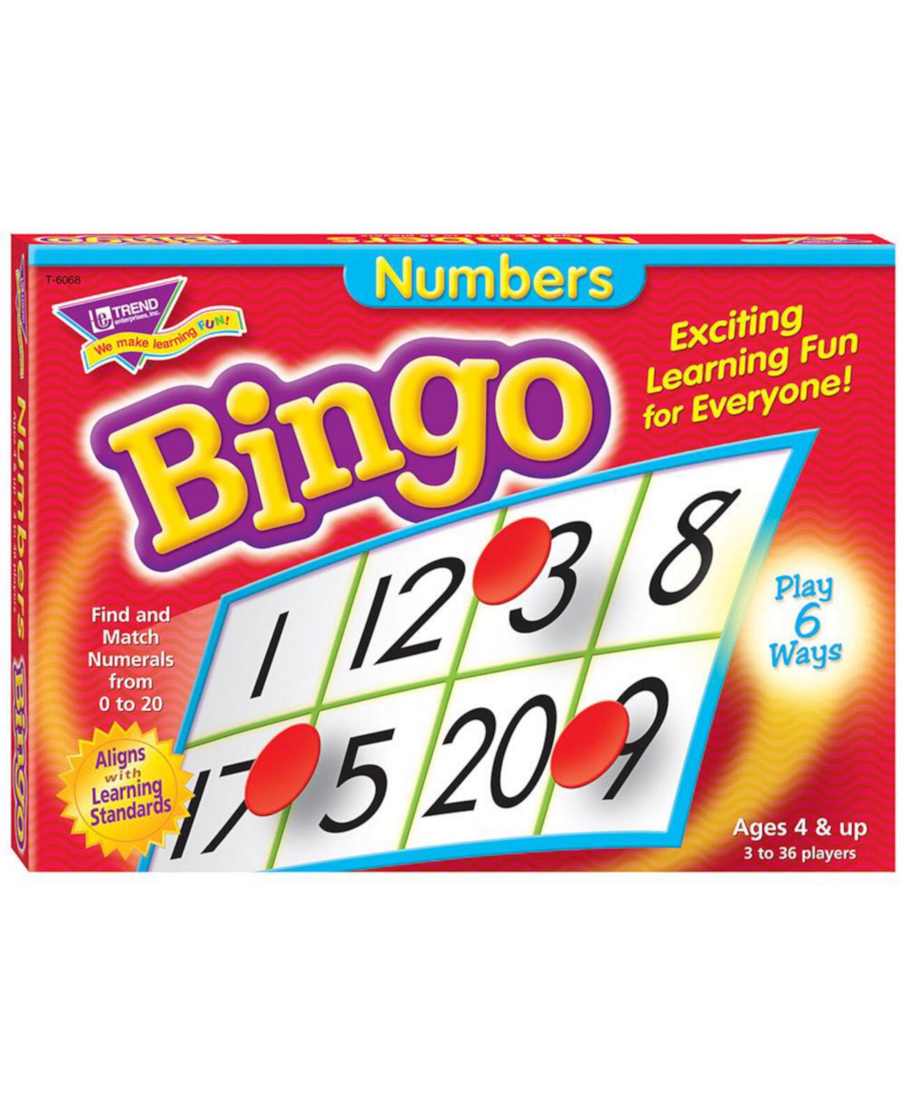 Числа Бинго Игра на распознавание чисел Trend Enterprises
