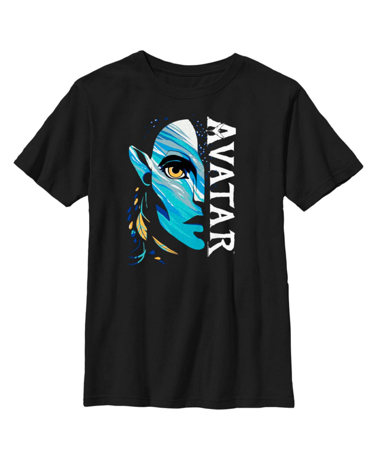 Boy's Avatar: The Way of Water Neytiri Half Face Logo  Child T-Shirt 20th Century Fox