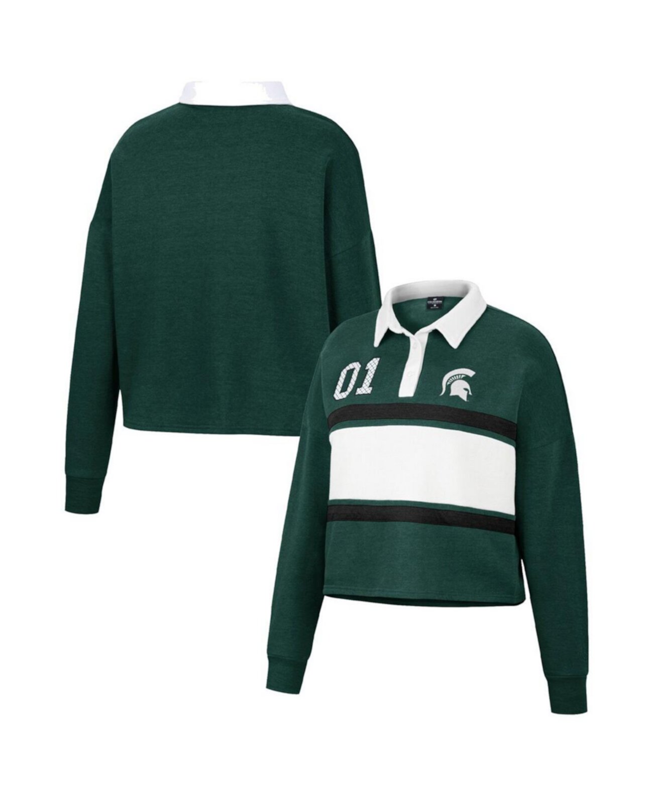 Женская зеленая рубашка с длинным рукавом в стиле регби Michigan State Spartans I Love My Job Rugby Colosseum