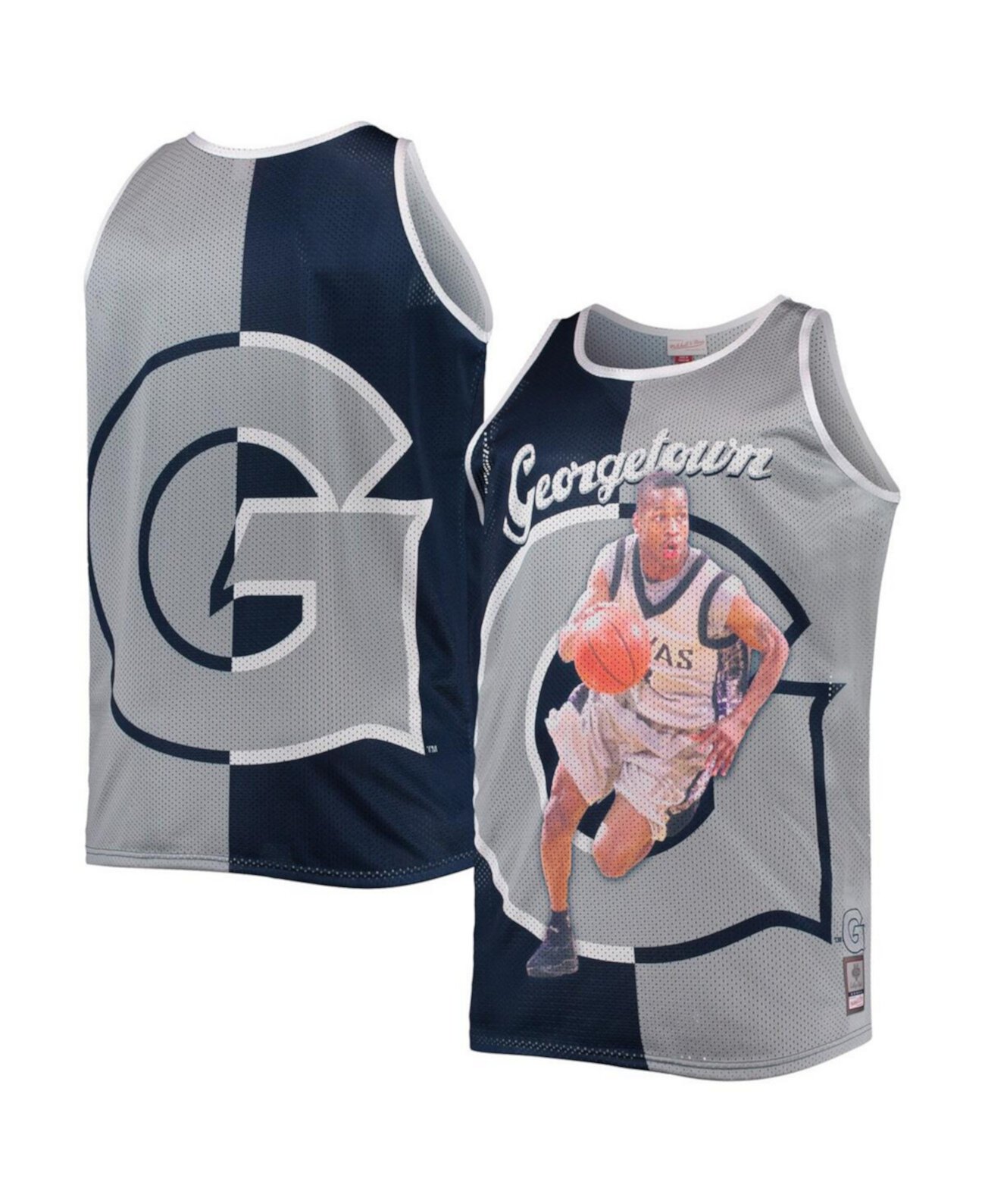 Мужская Джерси Mitchell & Ness Allen Iverson Navy, Gray Georgetown Hoyas Mitchell & Ness