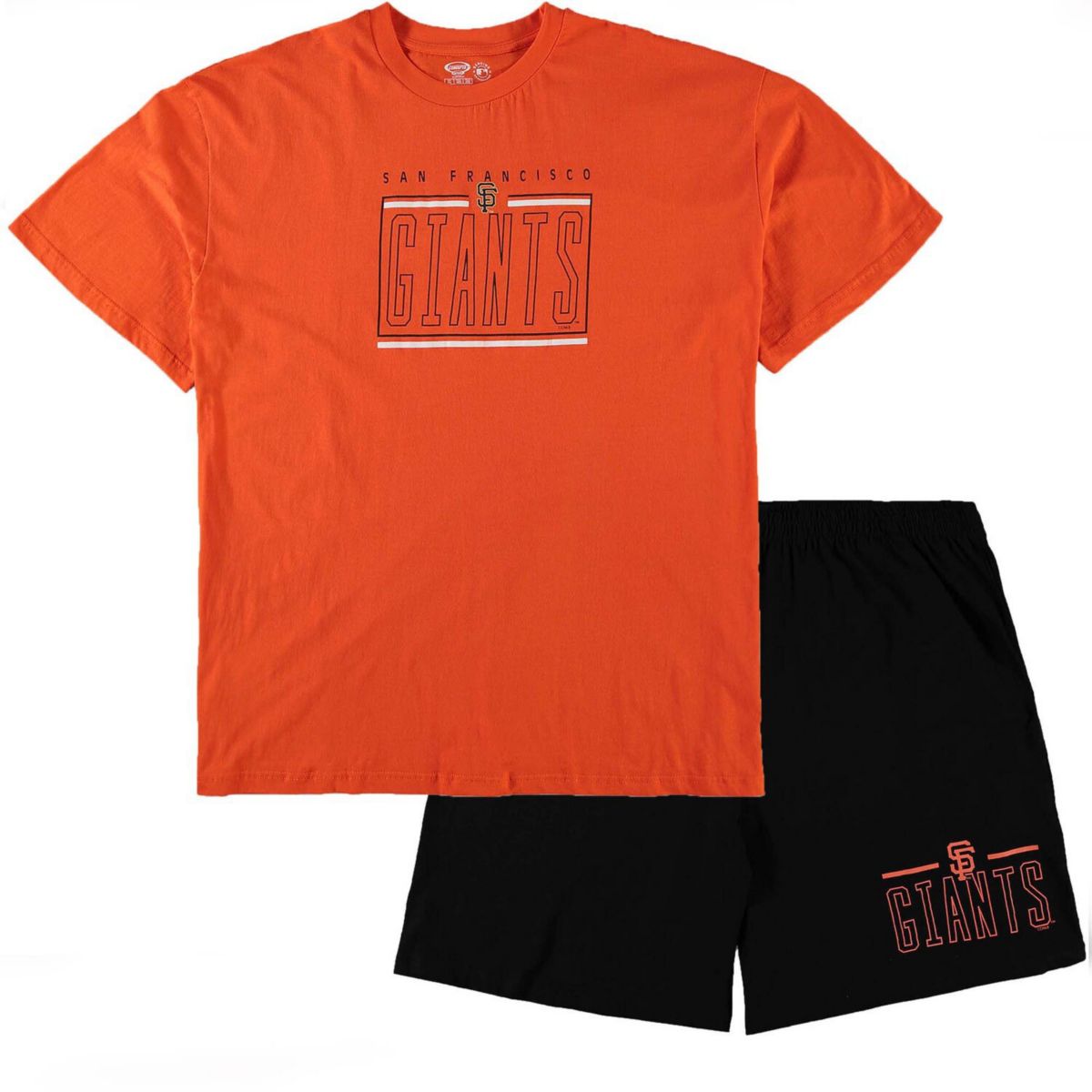 Мужской комплект для сна, оранжевая/черная футболка San Francisco Giants Big & Tall Concepts Sport и шорты Unbranded