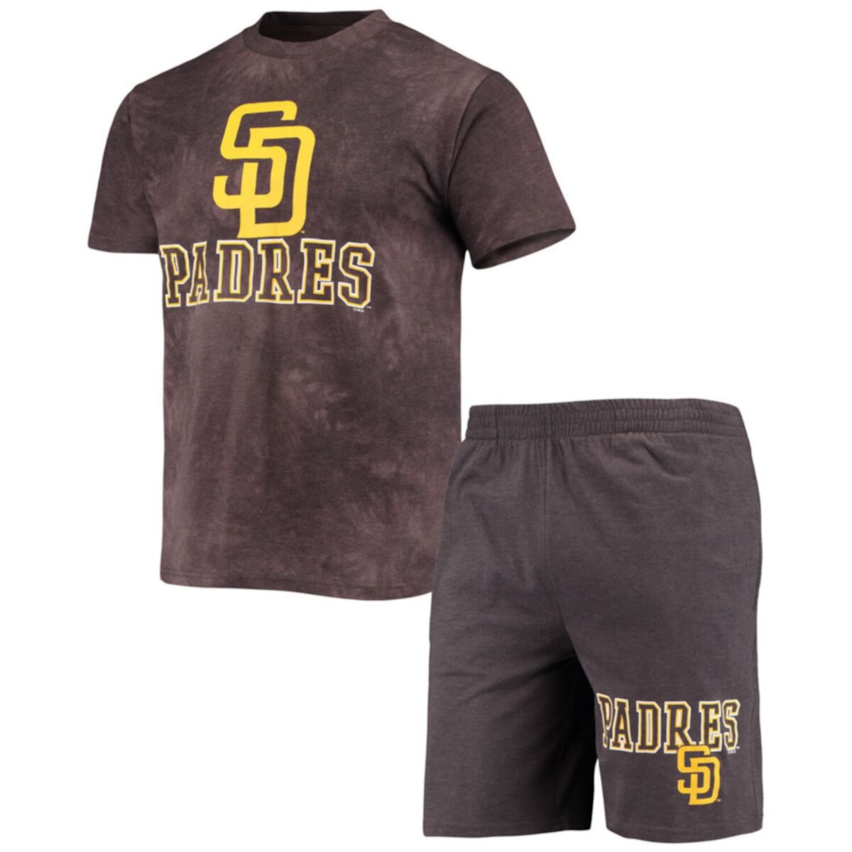 Men's Concepts Sport Brown San Diego Padres Billboard T-Shirt & Shorts Sleep Set Unbranded