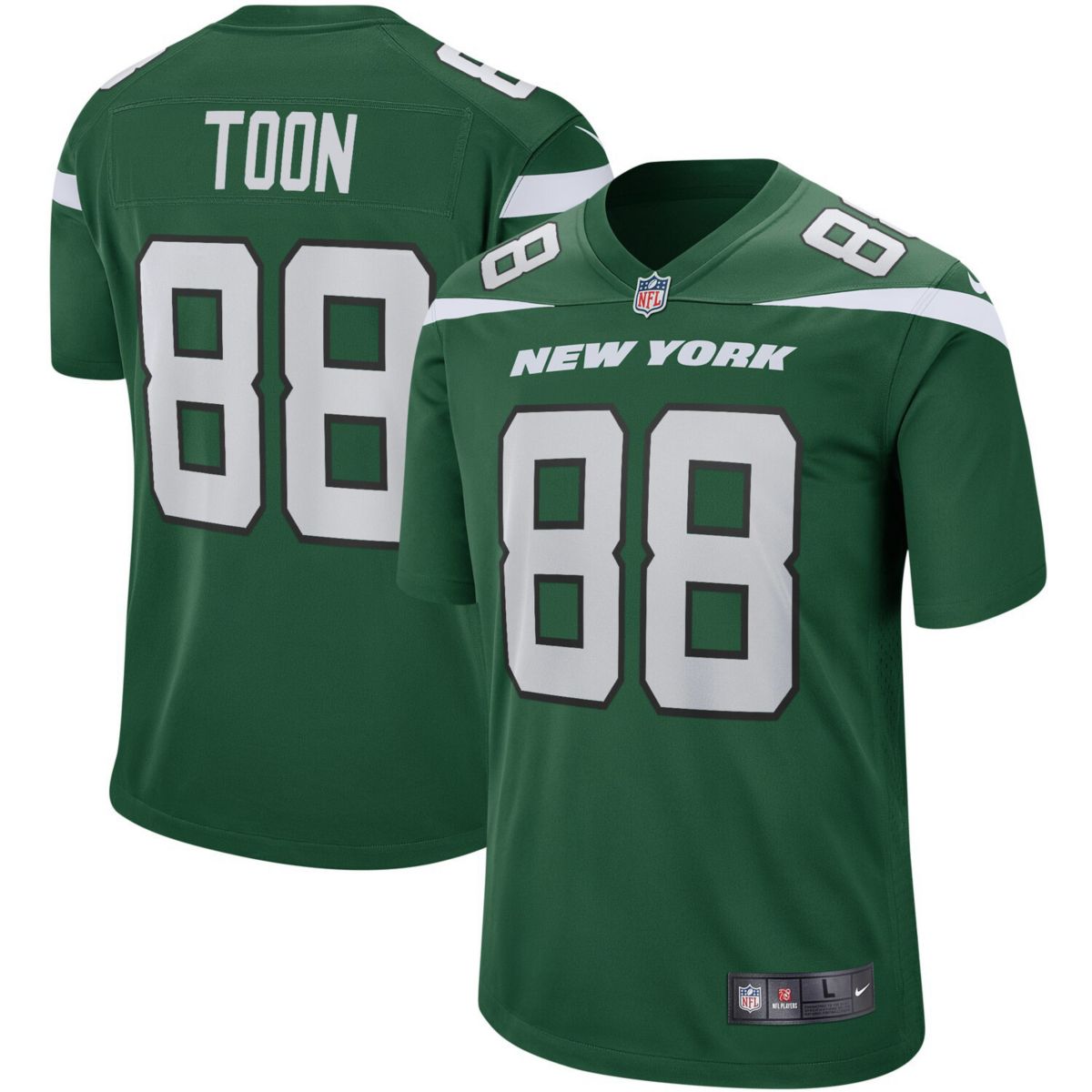 Мужская футболка Nike Al Toon Gotham Green New York Jets Game для пенсионеров Nitro USA