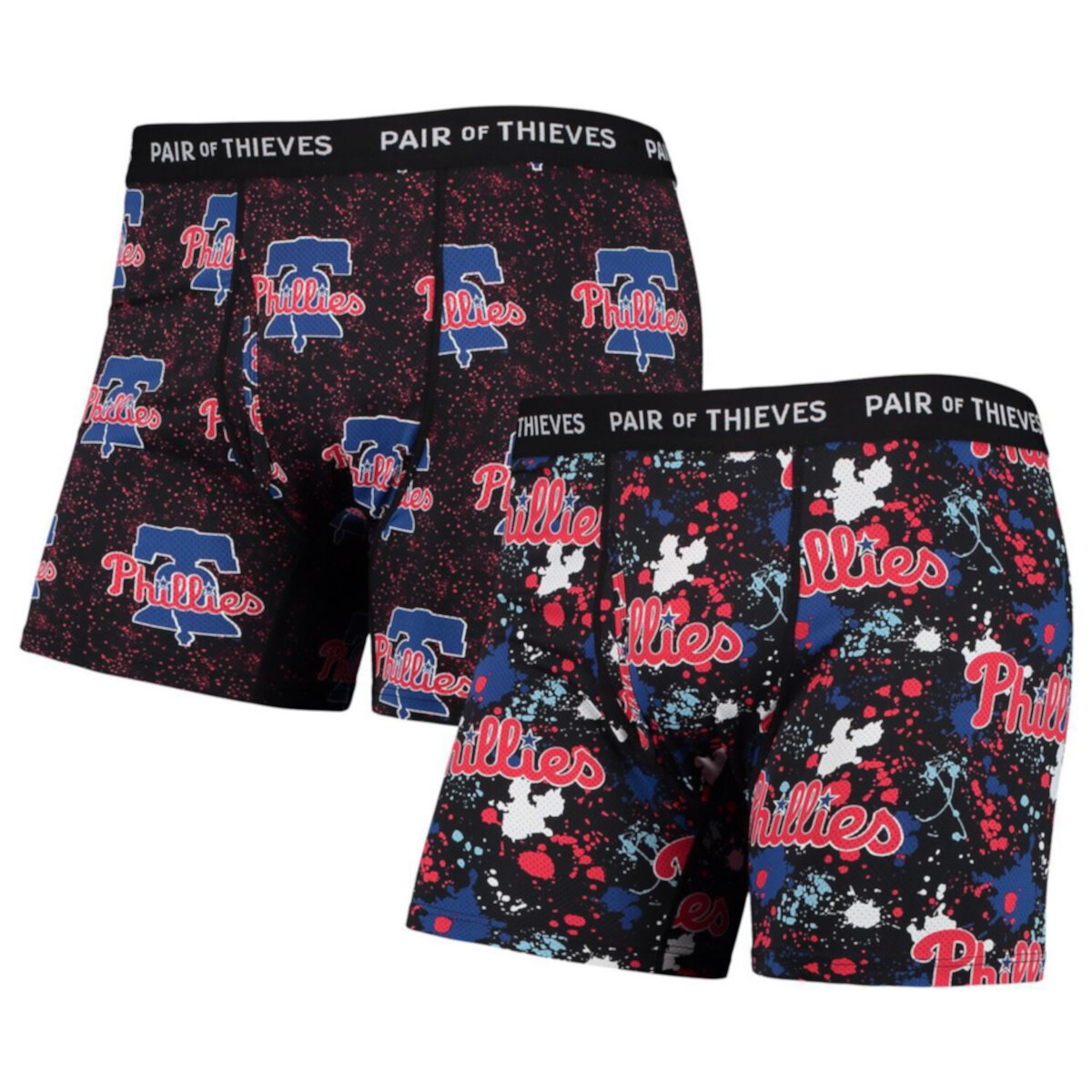 Черные боксерские плавки Pair of Thieves Philadelphia Phillies Super Fit, 2 штуки Unbranded