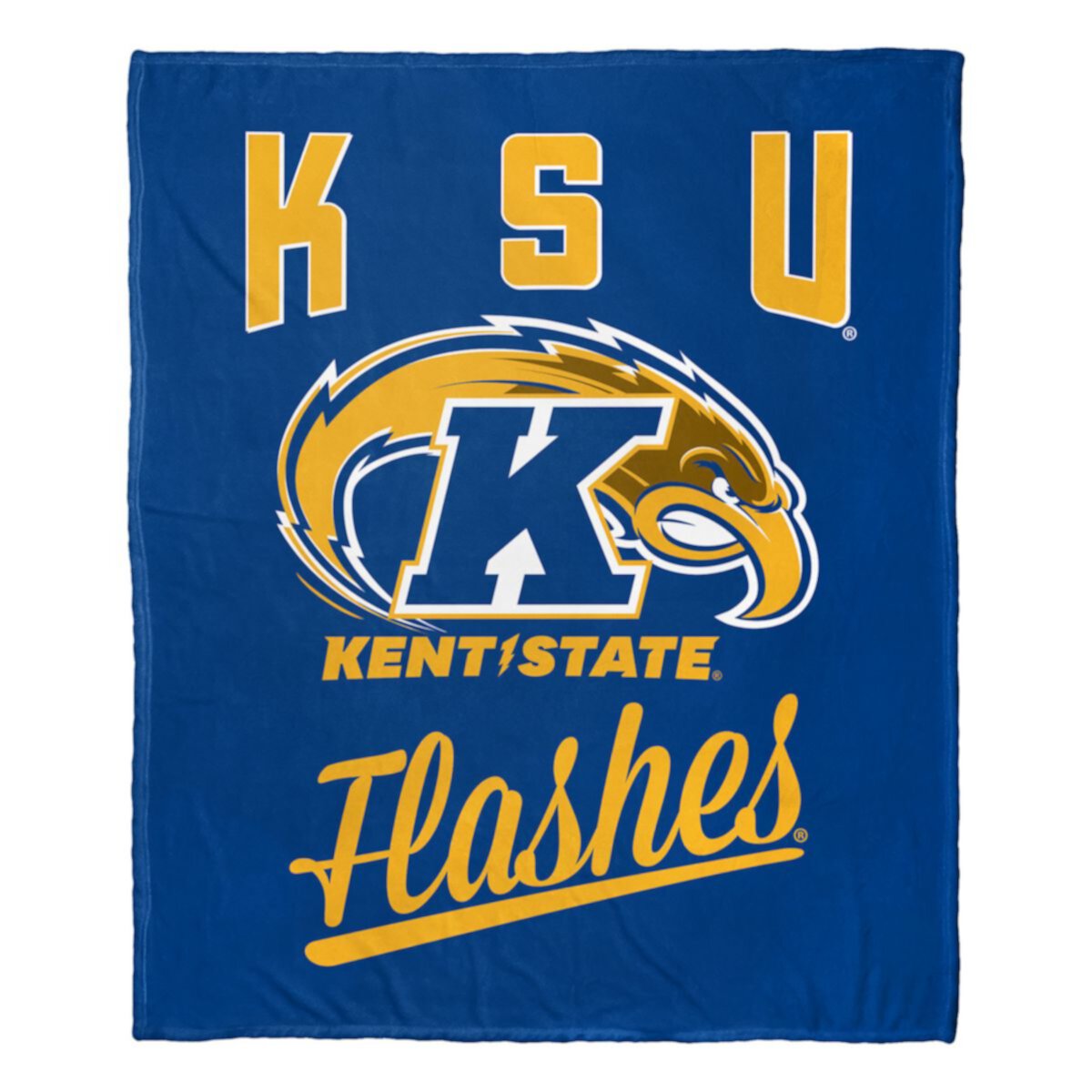 Уютный и теплый плед Kent State Golden Flashes с шелковистым покрытием, 127 х 152 см The Northwest