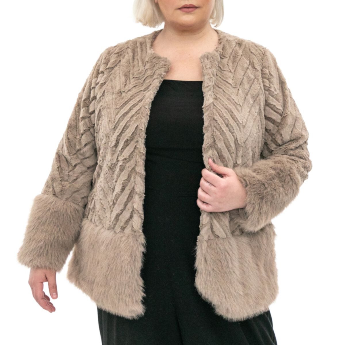 Женское Болеро Nina Leonard Chevron Faux-Fur Nina Leonard