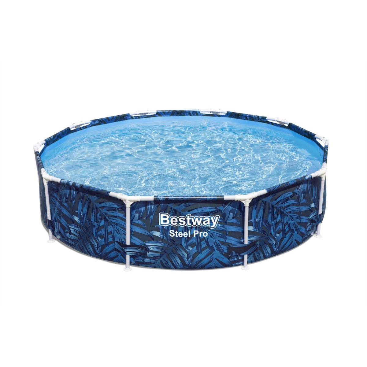 Bestway Steel Pro 10 Foot Diameter 26 Inch Height 1,073 Gallon Above Ground Pool Bestway