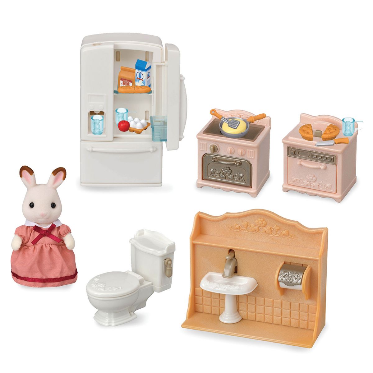 Набор мебели для кукольного домика Calico Critters Playful Starter с фигуркой и рабочими предметами. Техника Calico Critters