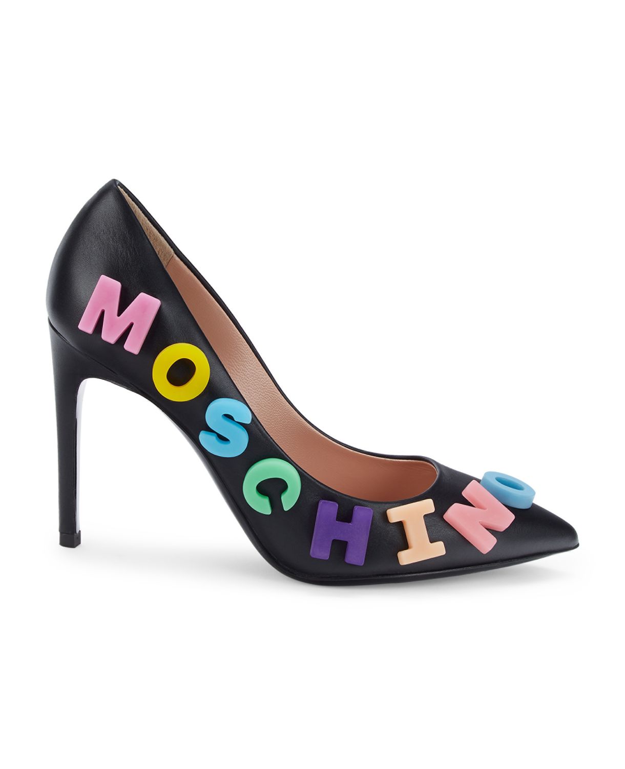 Кожаные туфли с логотипом Moschino Couture