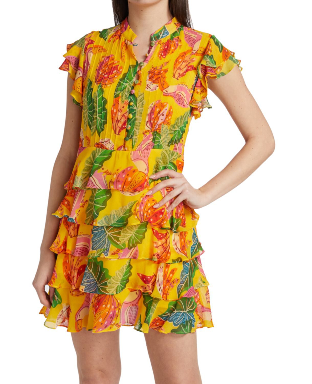 Мини-платье Beaks & Bananas с оборками Farm Rio