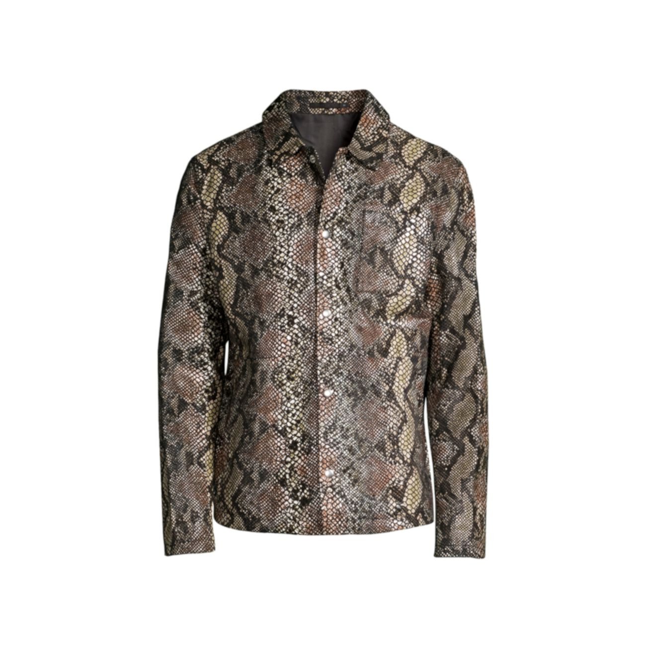 Кожаная куртка со змеиным принтом BLK DNM