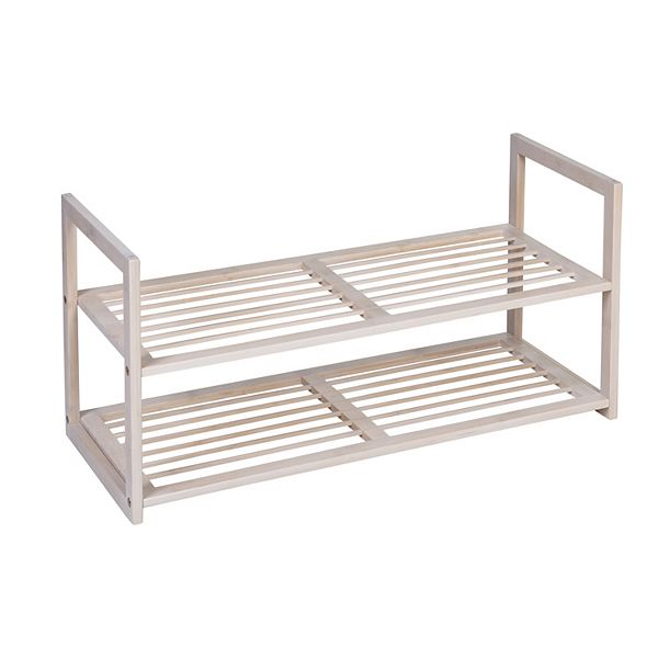 Honey-Can-Do 2-Tier Stackable Bamboo Shoe Rack Honey-Can-Do