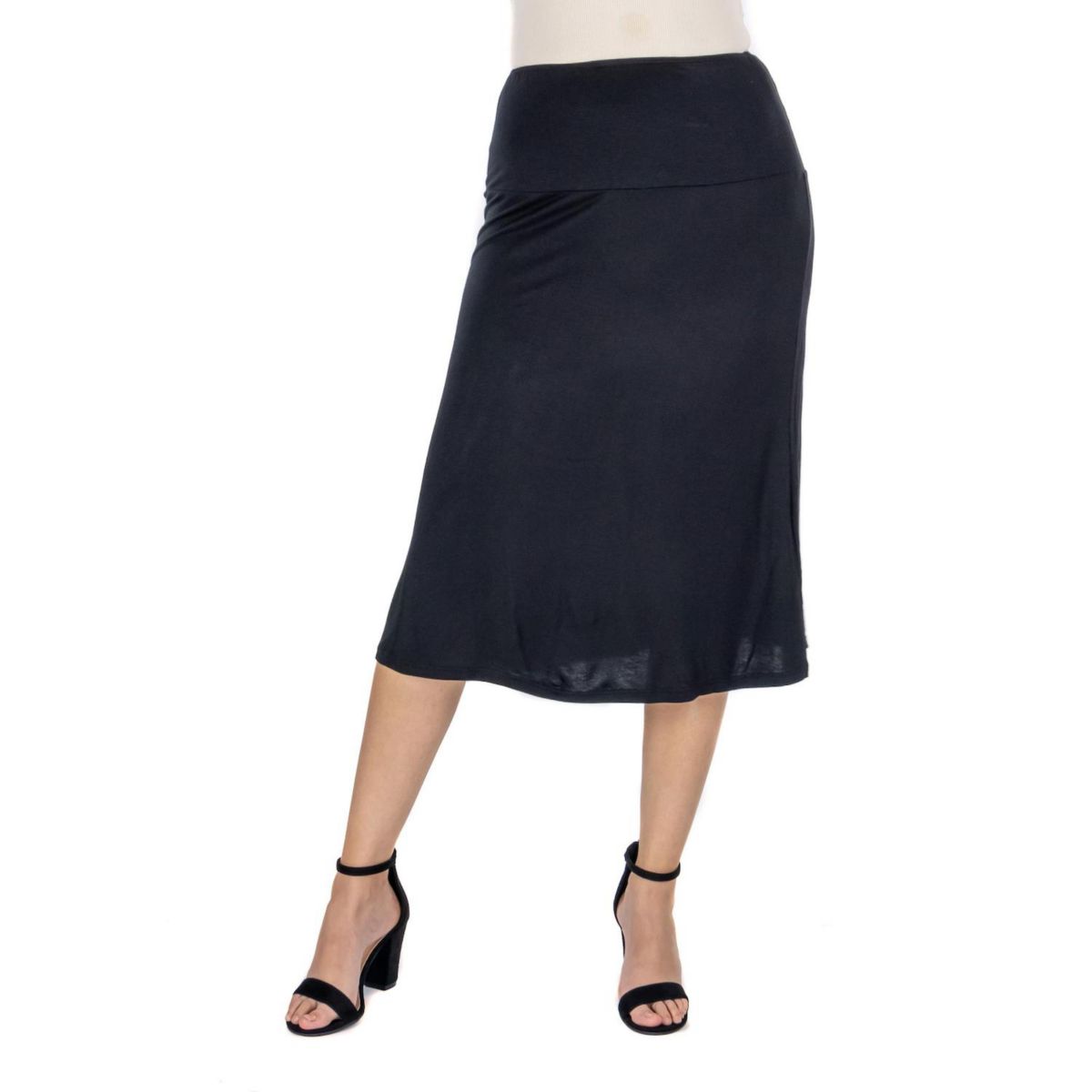 Женская однотонная юбка миди трапециевидной формы 24Seven Comfort Apparel 24Seven Comfort