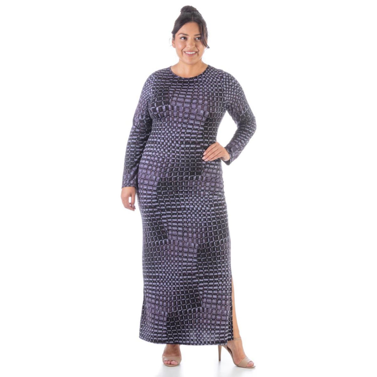 Плюс размер 24Seven Comfort Apparel Макси-платье с боковыми разрезами 24Seven Comfort