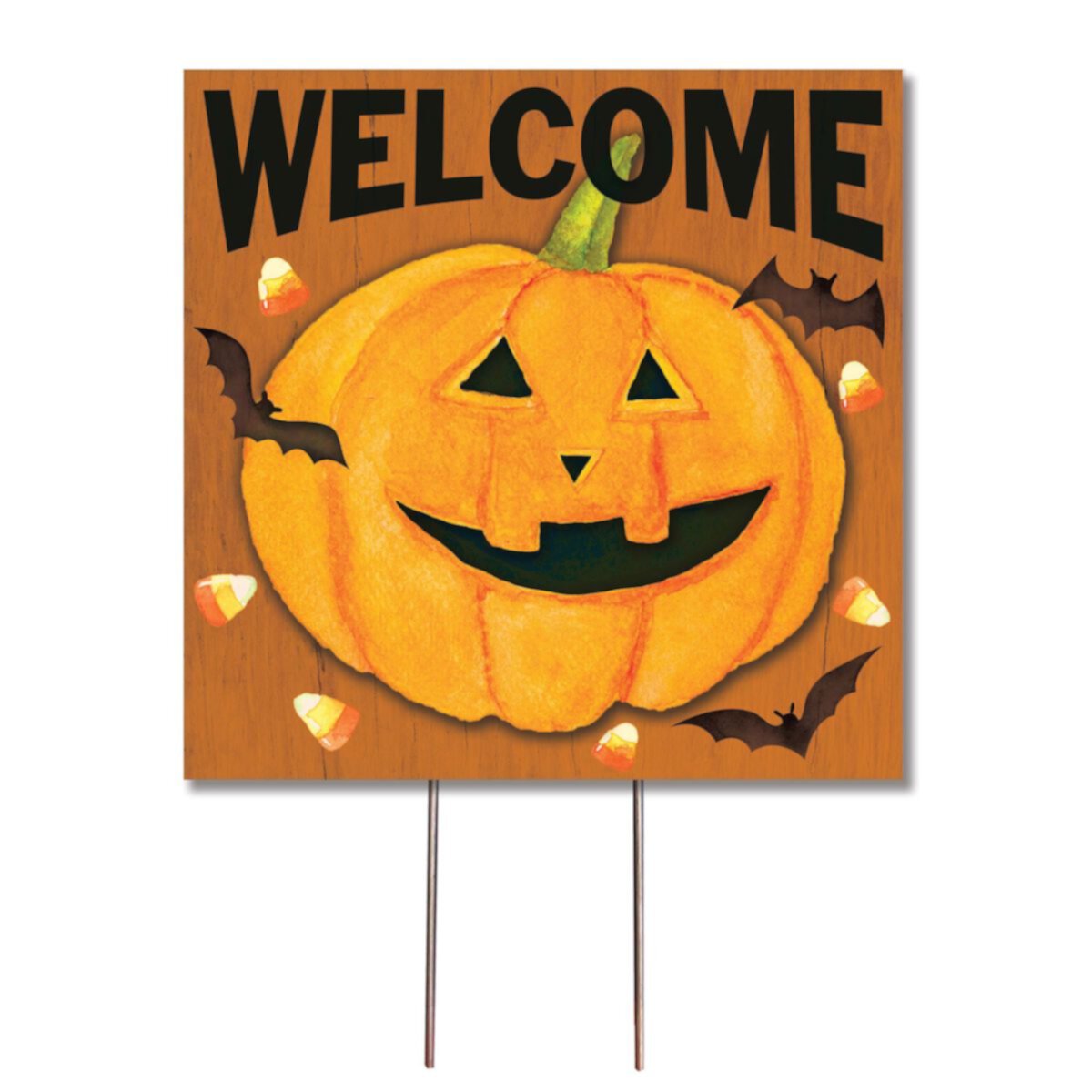 Welcome Pumpkin Lawn Garden Stake Artisan Signworks