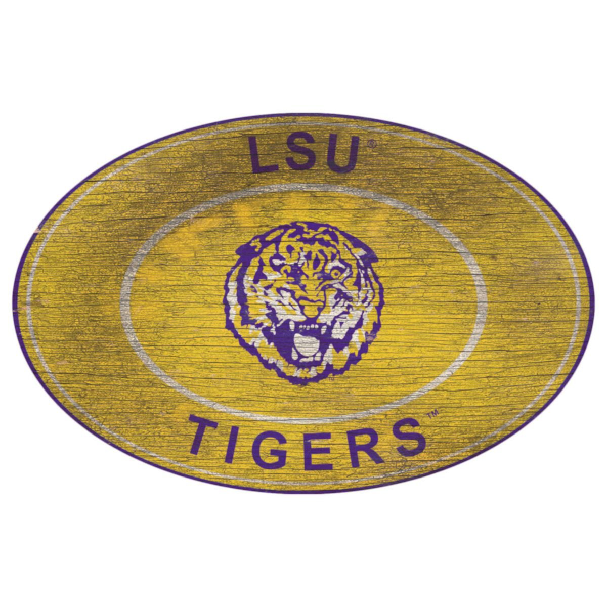 Овальный настенный знак LSU Tigers Heritage Fan Creations