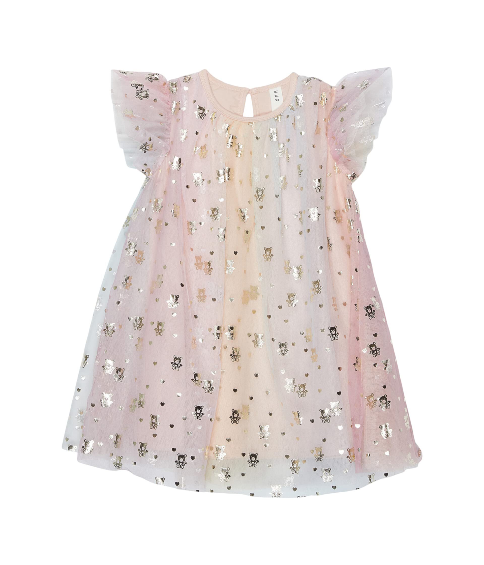 Angel Bear Flutter Sleeve Dress (Infant/Toddler) Huxbaby