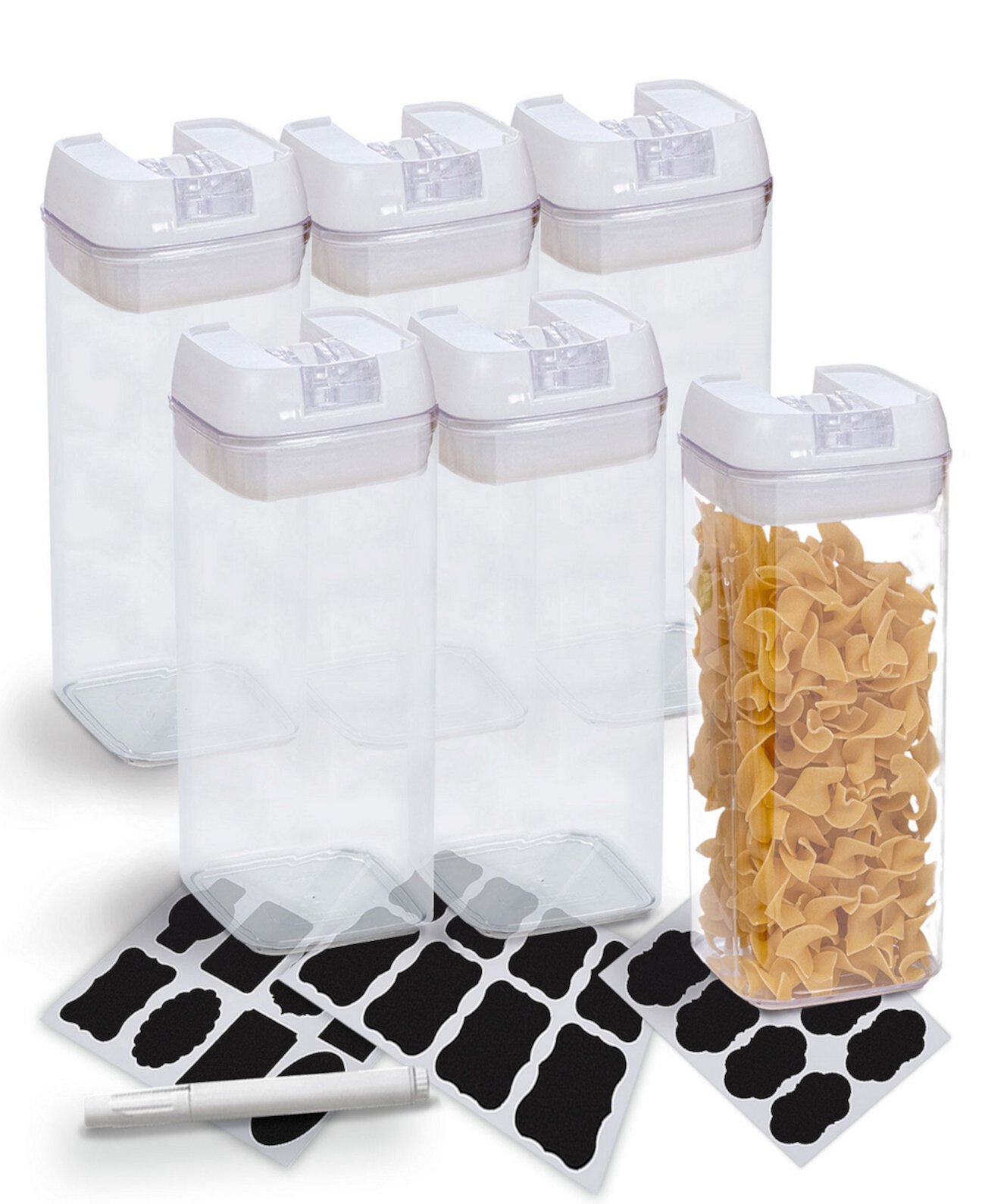 6 Piece Food Storage Containers, 1.2 Liter Cheer Collection