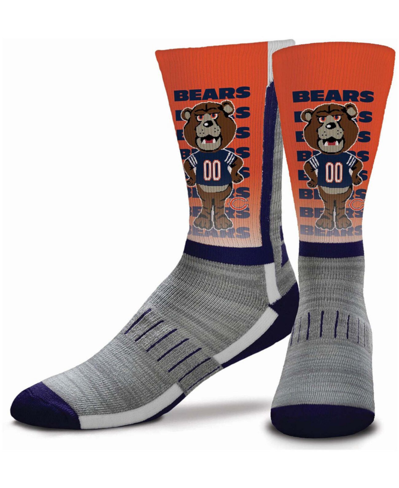 Детские носки Crew Chicago Bears с графическим дизайном и поддержкой свода стопы For Bare Feet