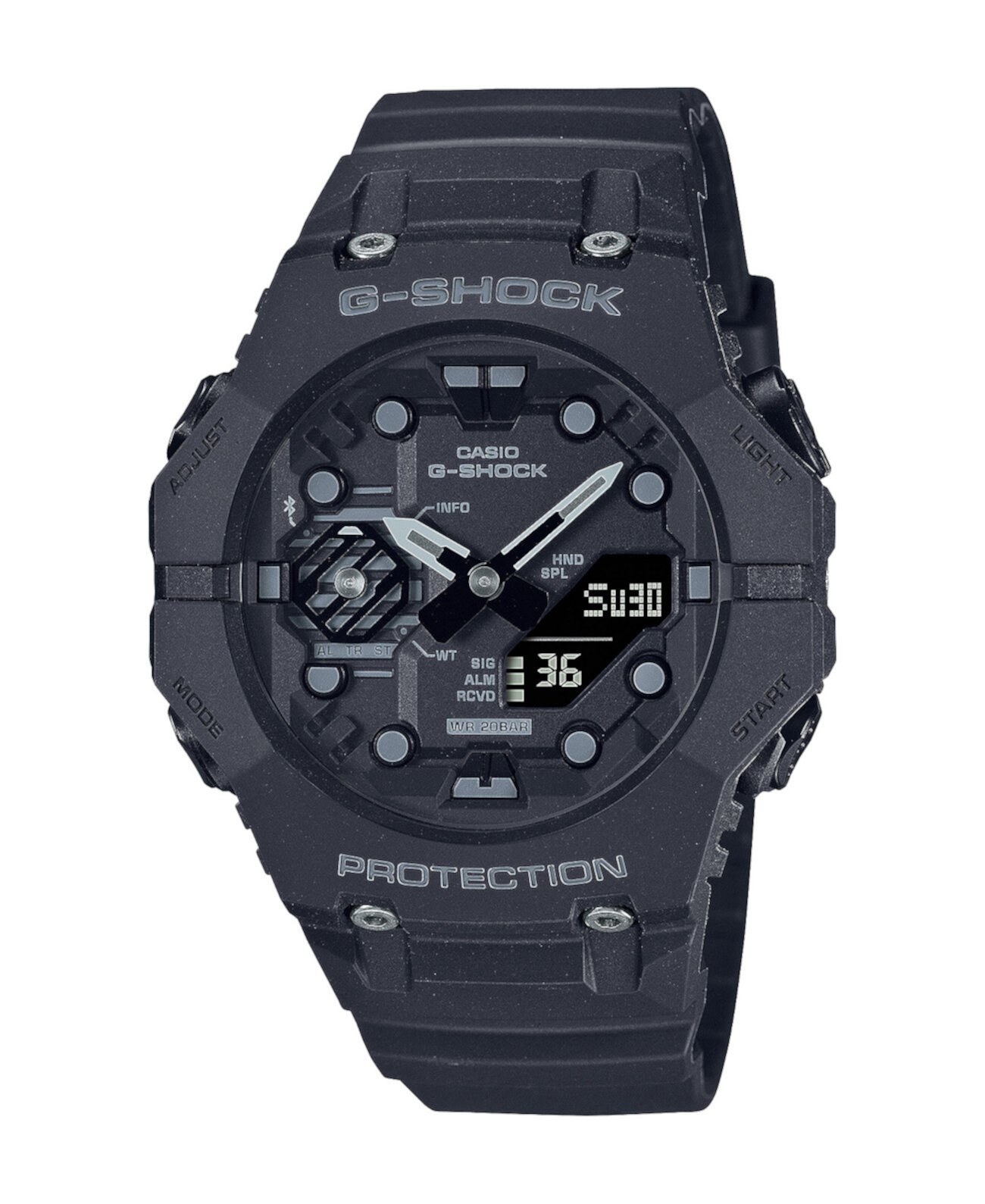 Мужские кварцевые часы Bluetooth с двумя стрелками из черной смолы, Bluetooth, 46,0 мм GAB001-1A G-Shock