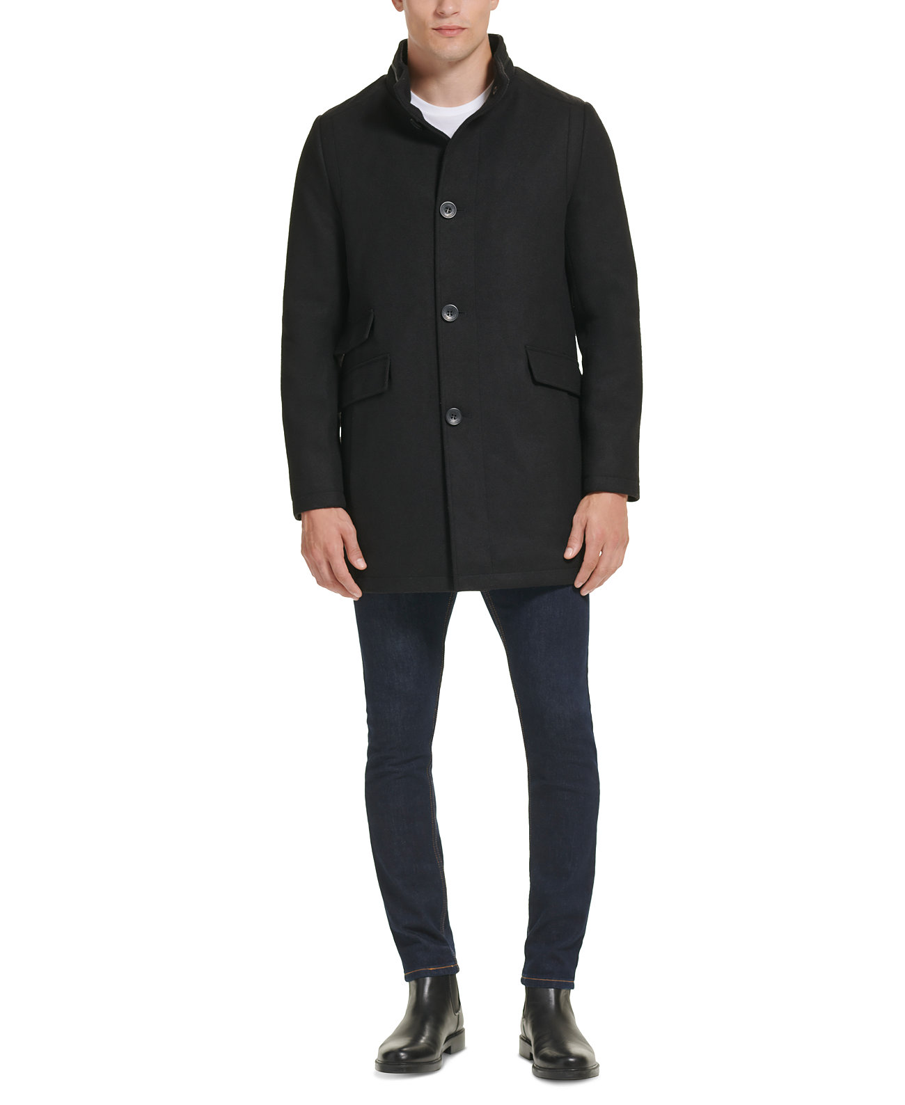 Мужское Пальто Kenneth Cole Wool Button Car Coat Kenneth Cole