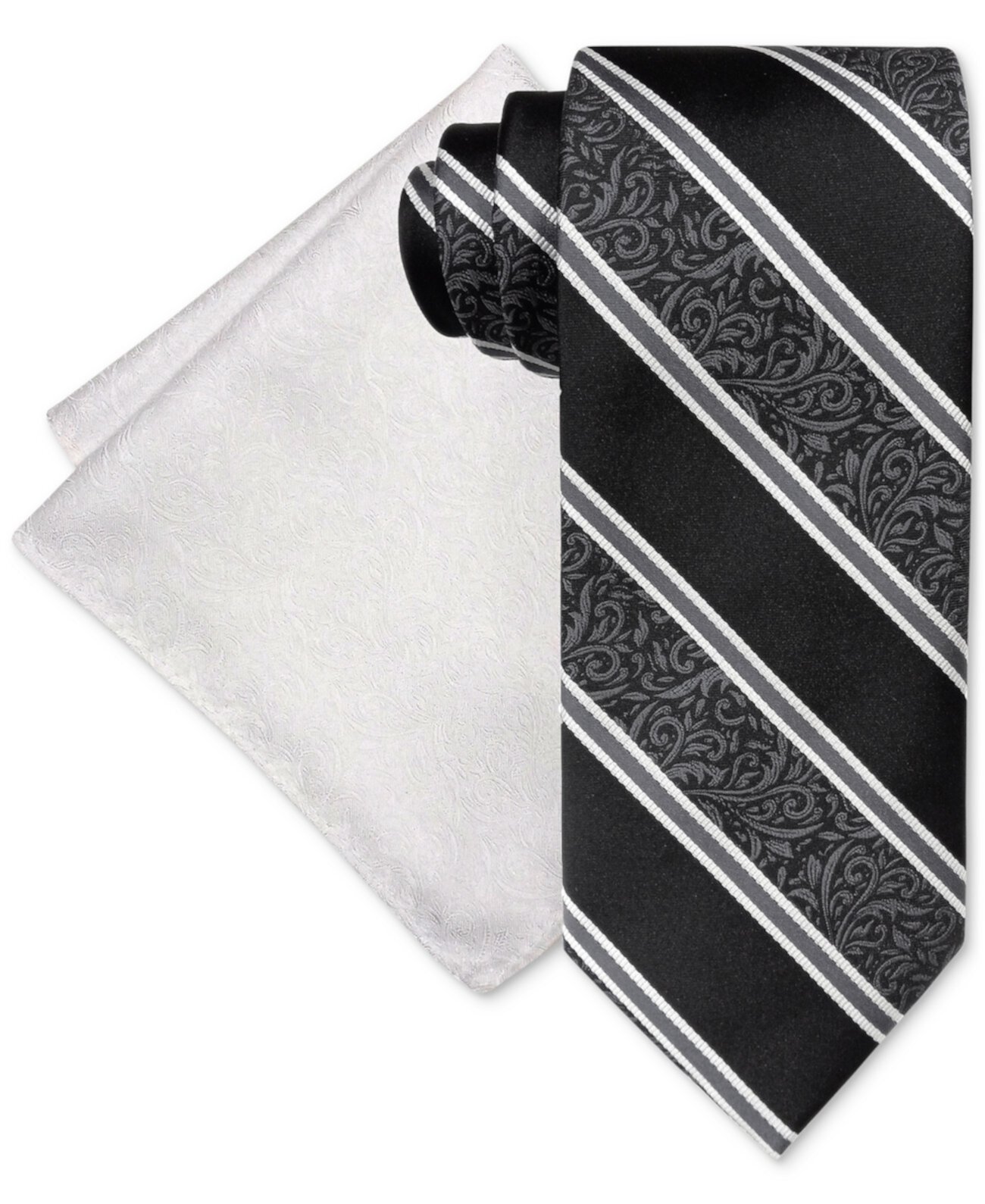 Мужской комплект из галстука и нагрудного платка в полоску с узором пейсли Steve Harvey