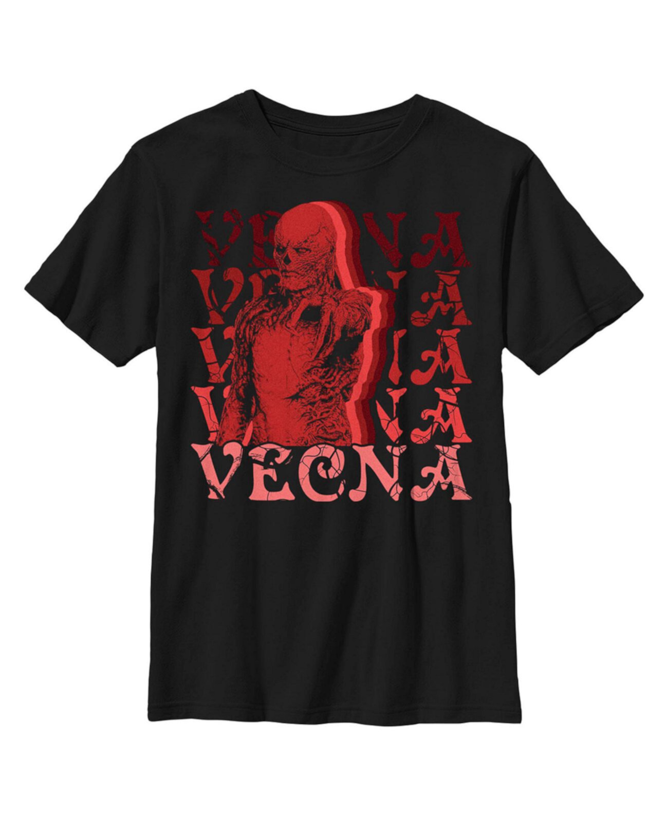 Boy's Stranger Things Red Vecna Stacked  Child T-Shirt Netflix