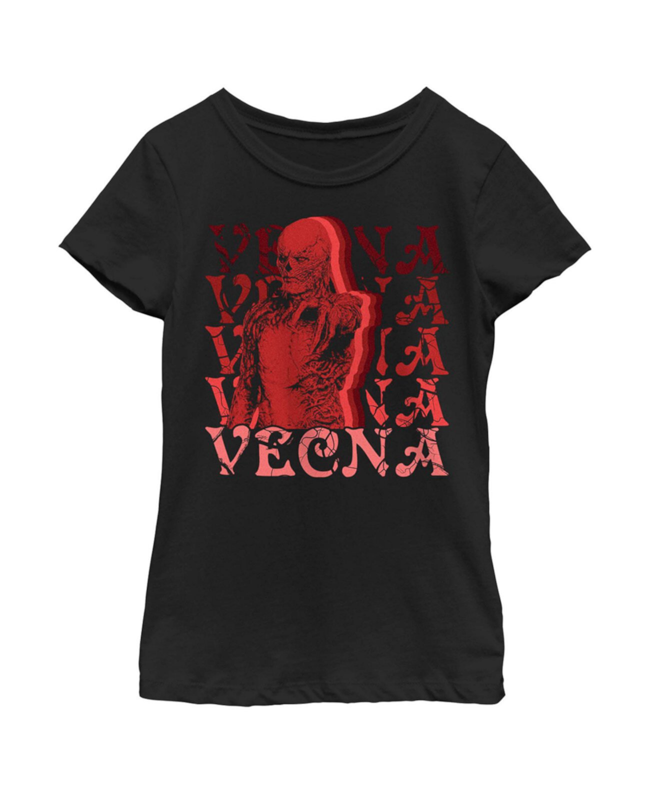 Girl's Stranger Things Red Vecna Stacked  Child T-Shirt Netflix