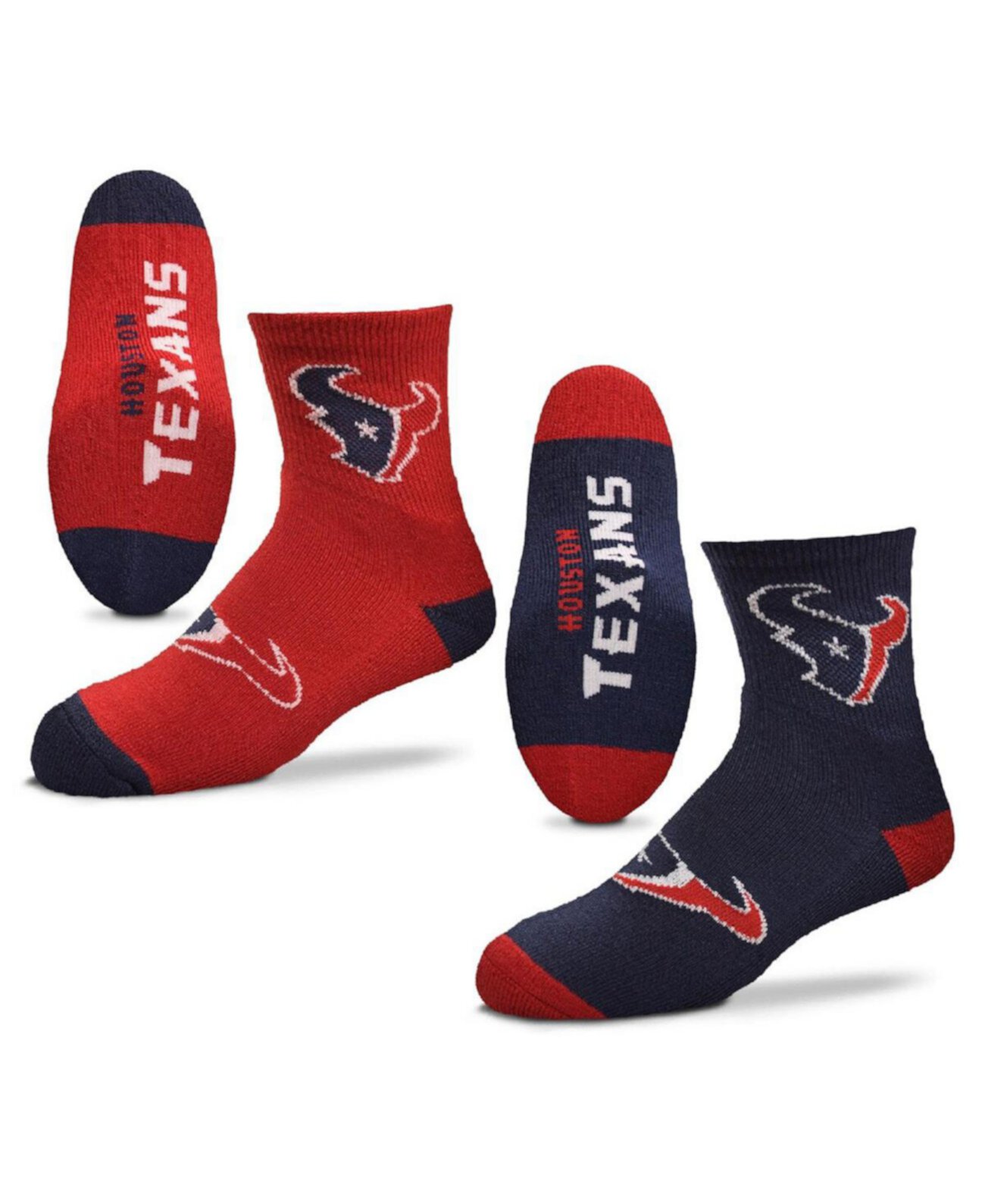 Детские носки Houston Texans, набор из 2 пар, четвертные For Bare Feet