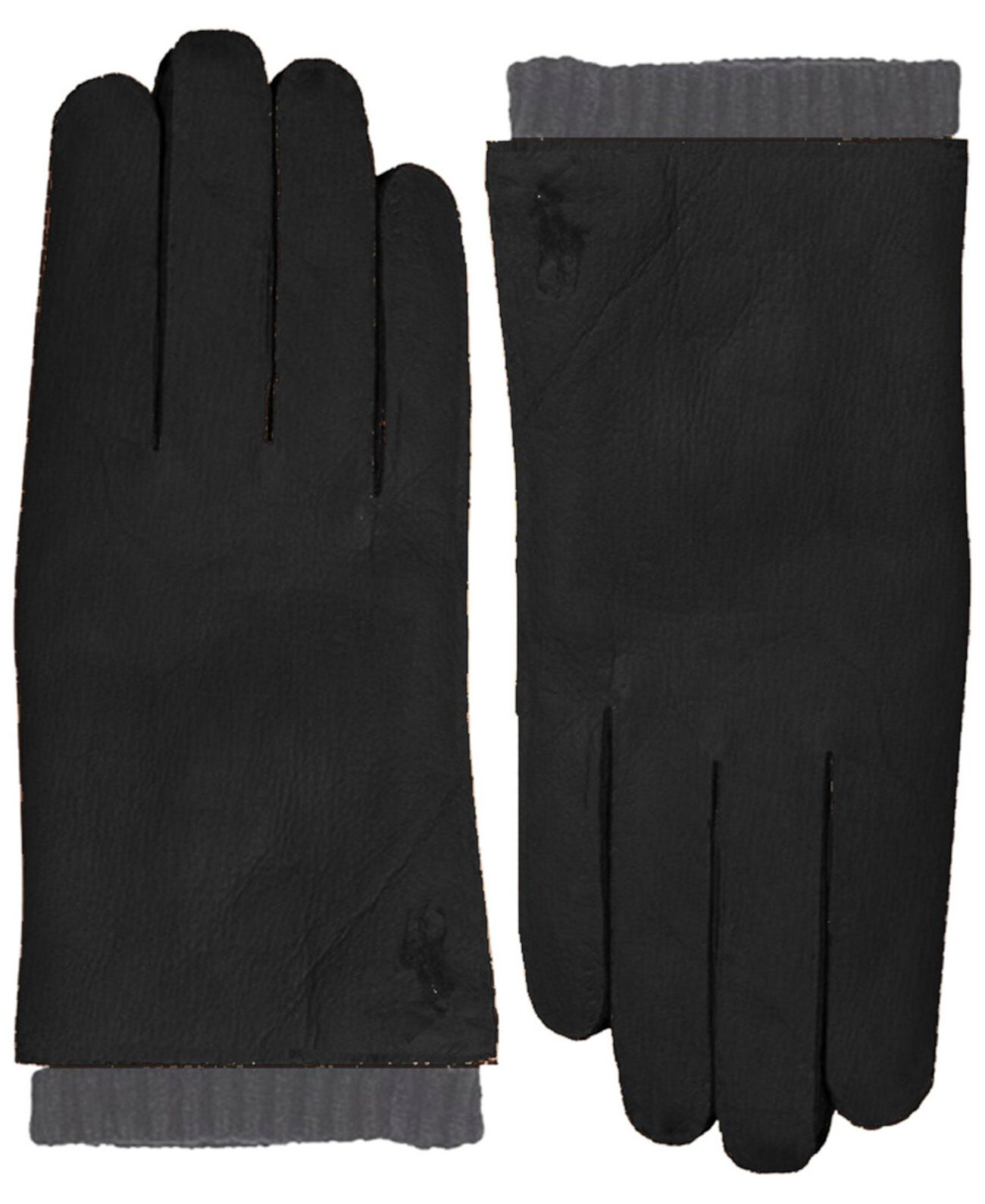 Мужские кожаные перчатки с вязаными манжетами Polo Ralph Lauren