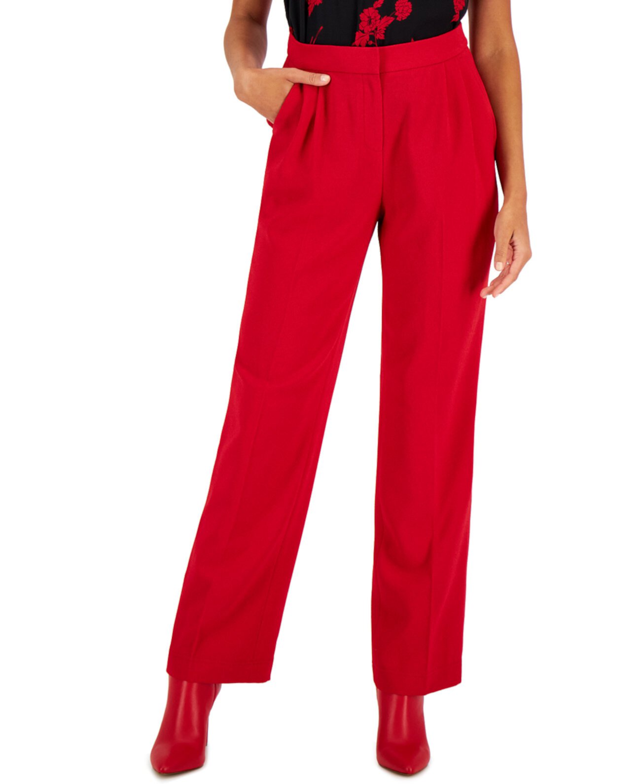 Женские широкие брюки из фактурного крепа, созданные для Macy's Bar III