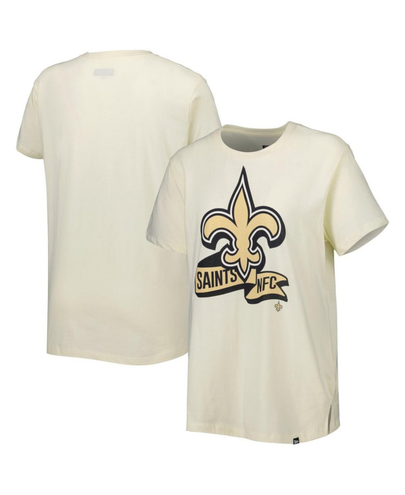 Женская кремовая футболка New Orleans Saints Chrome Sideline New Era