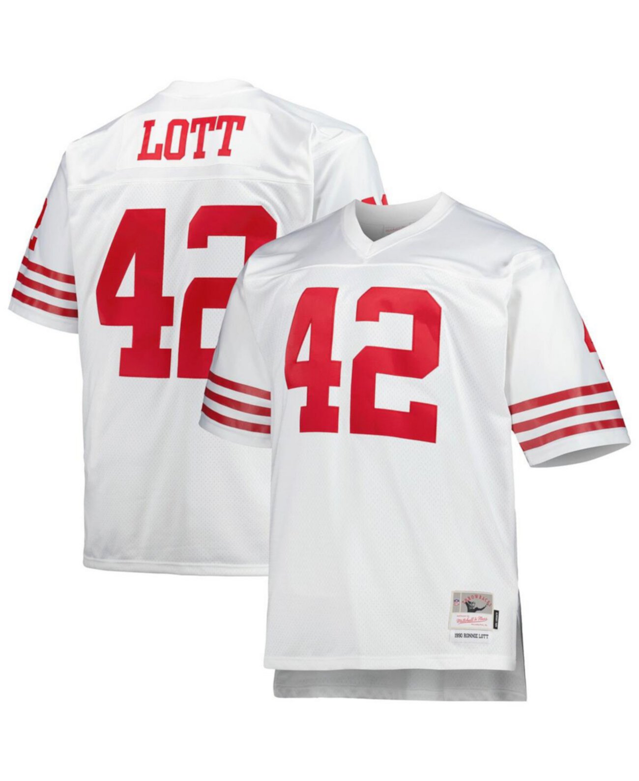 Мужская реплика футболки Ronnie Lott San Francisco 49ers 1990 года с вышивкой Mitchell & Ness