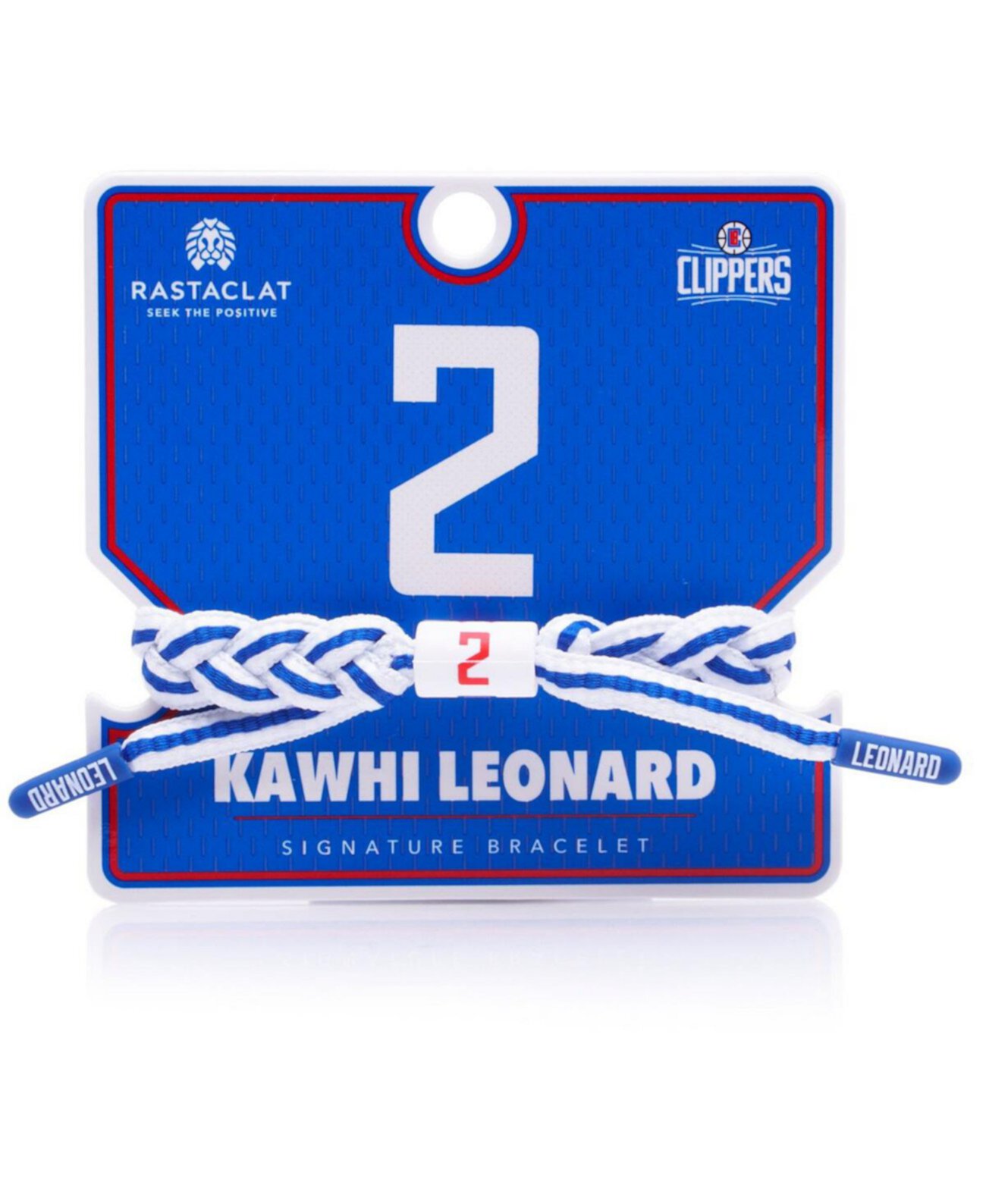 Мужские плетеные браслеты Kawhi Leonard LA Clippers с именем и номером игрока цвета команды Rastaclat