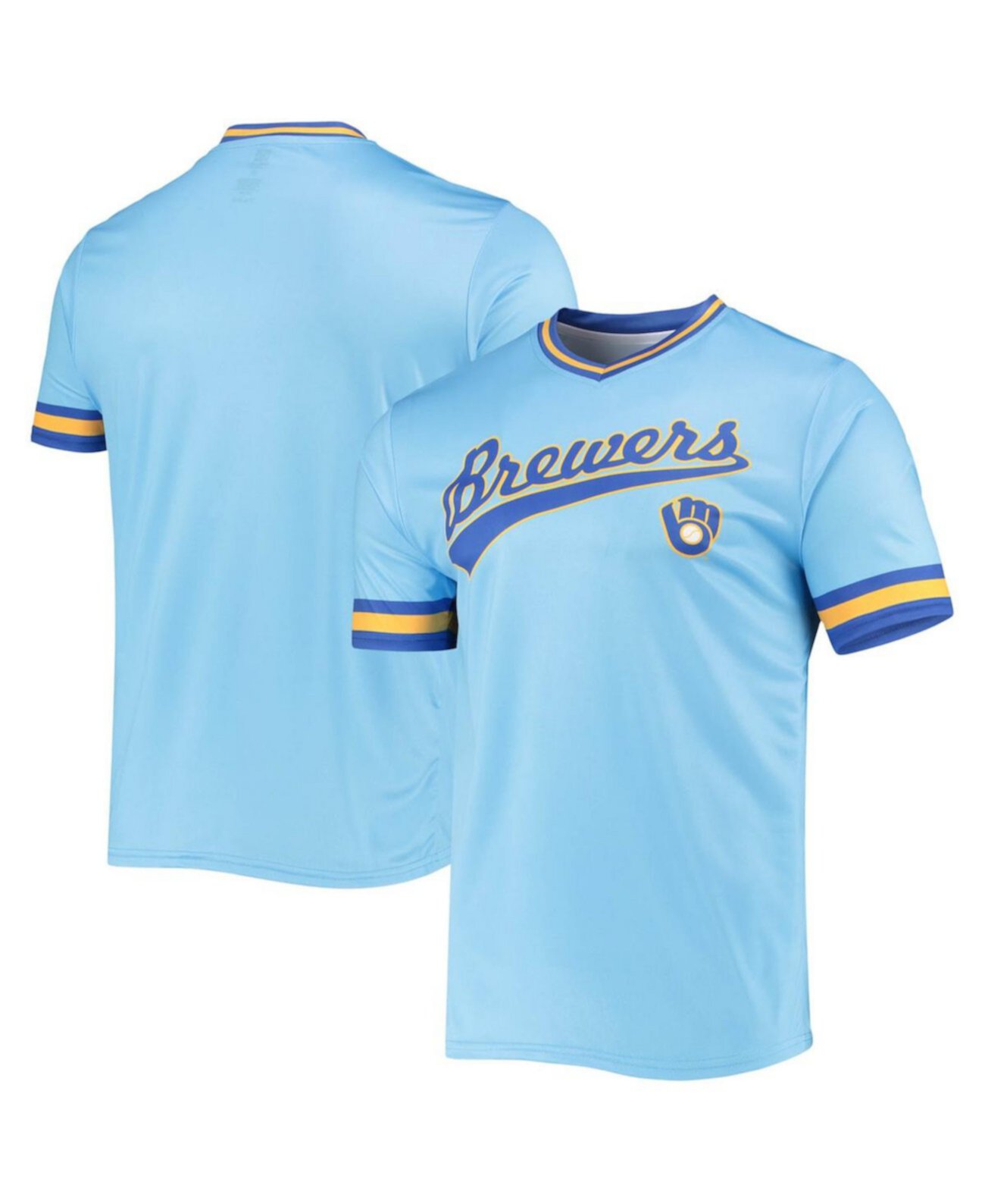 Мужская голубая пудра, королевская коллекция Milwaukee Brewers Cooperstown с V-образным вырезом Team Color Jersey Stitches