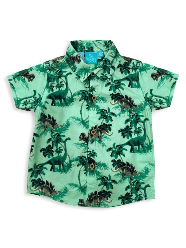 Рубашка на пуговицах с динозавровым принтом Milo для маленького мальчика BEAR CAMP