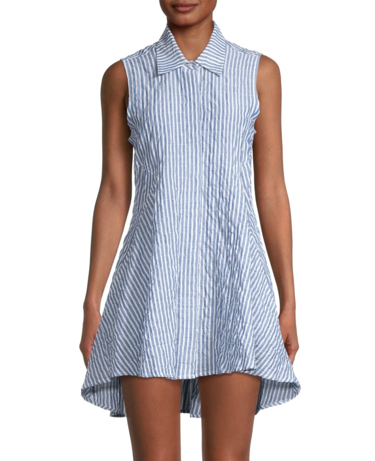 Платье-рубашка без рукавов из эластичного хлопка Donna Karan New York