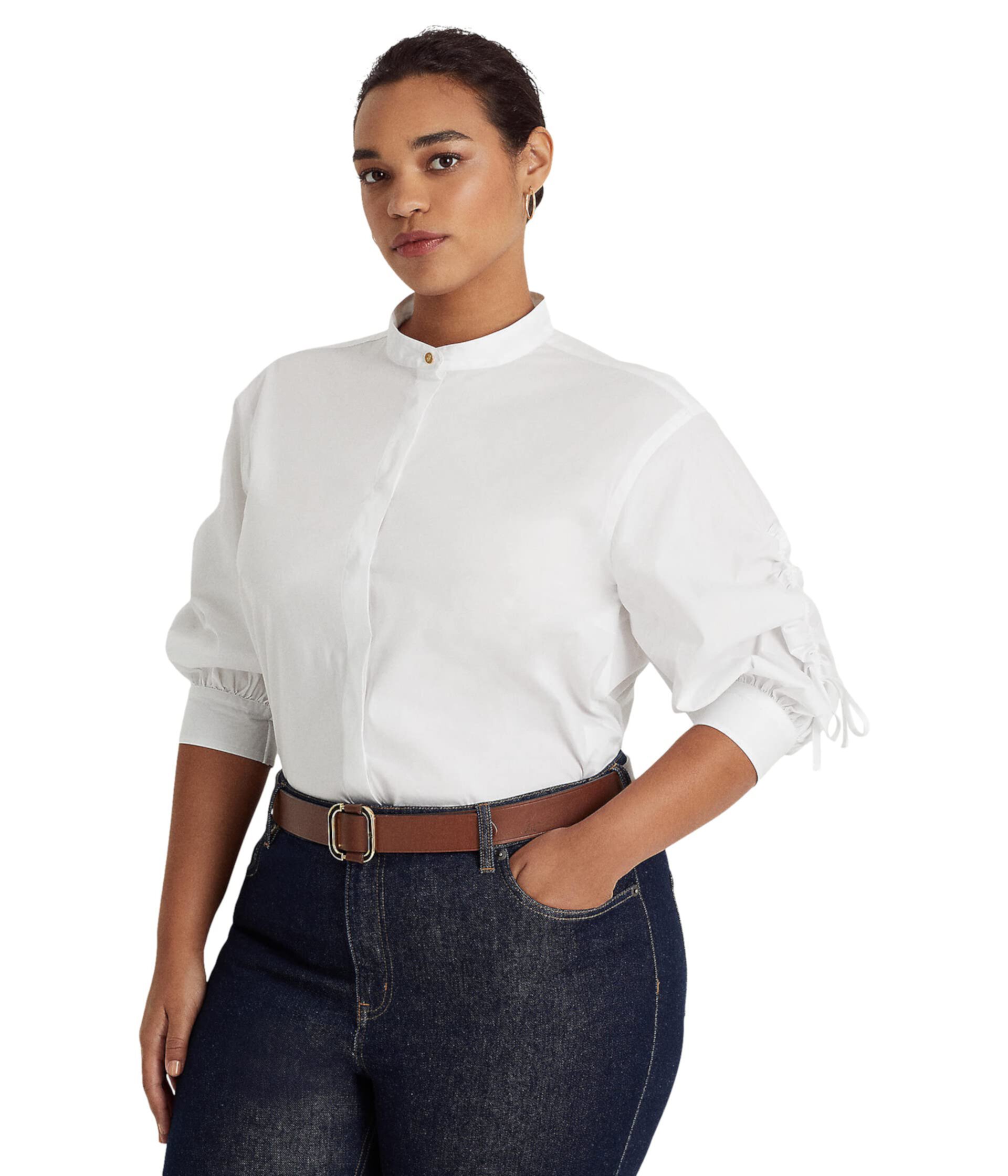 Рубашка больших размеров из смесового хлопка LAUREN Ralph Lauren
